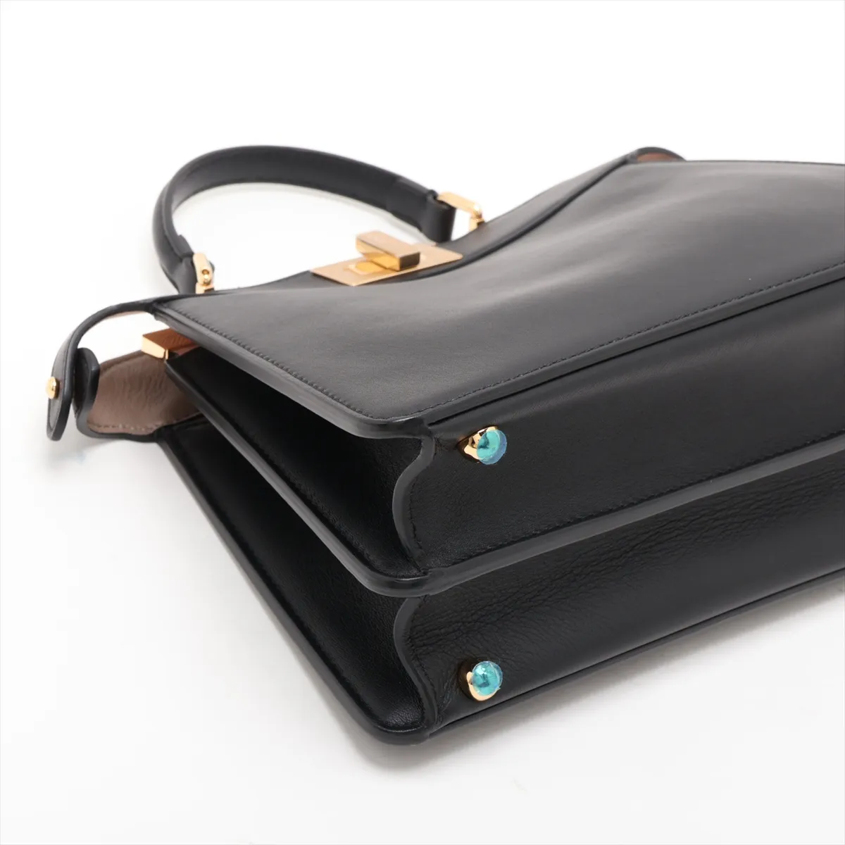 Peekaboo I.U Small 8BN327 Leather 2-Way Handbag, Black — view 4