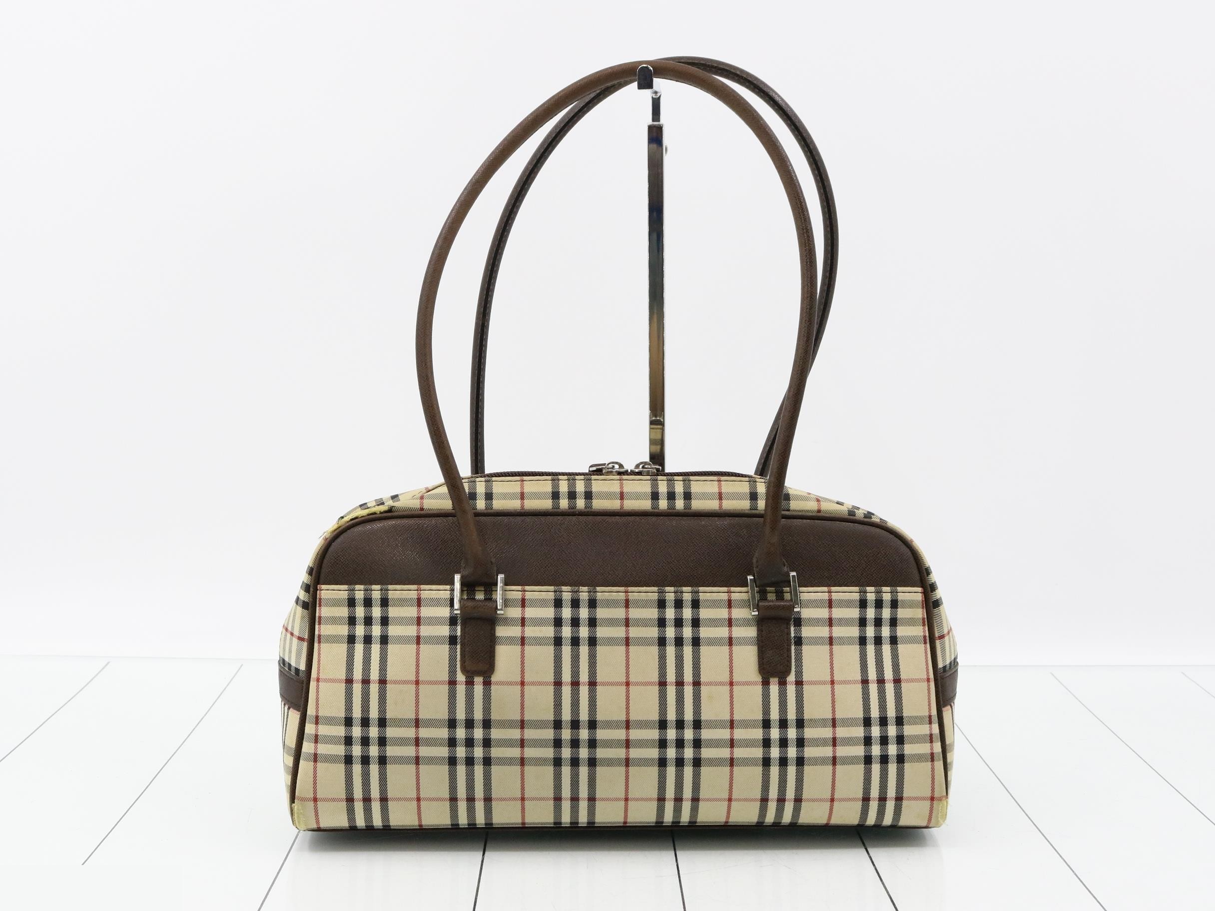 Nova Check Canvas/Leather Semi-Shoulder Bag — view 2