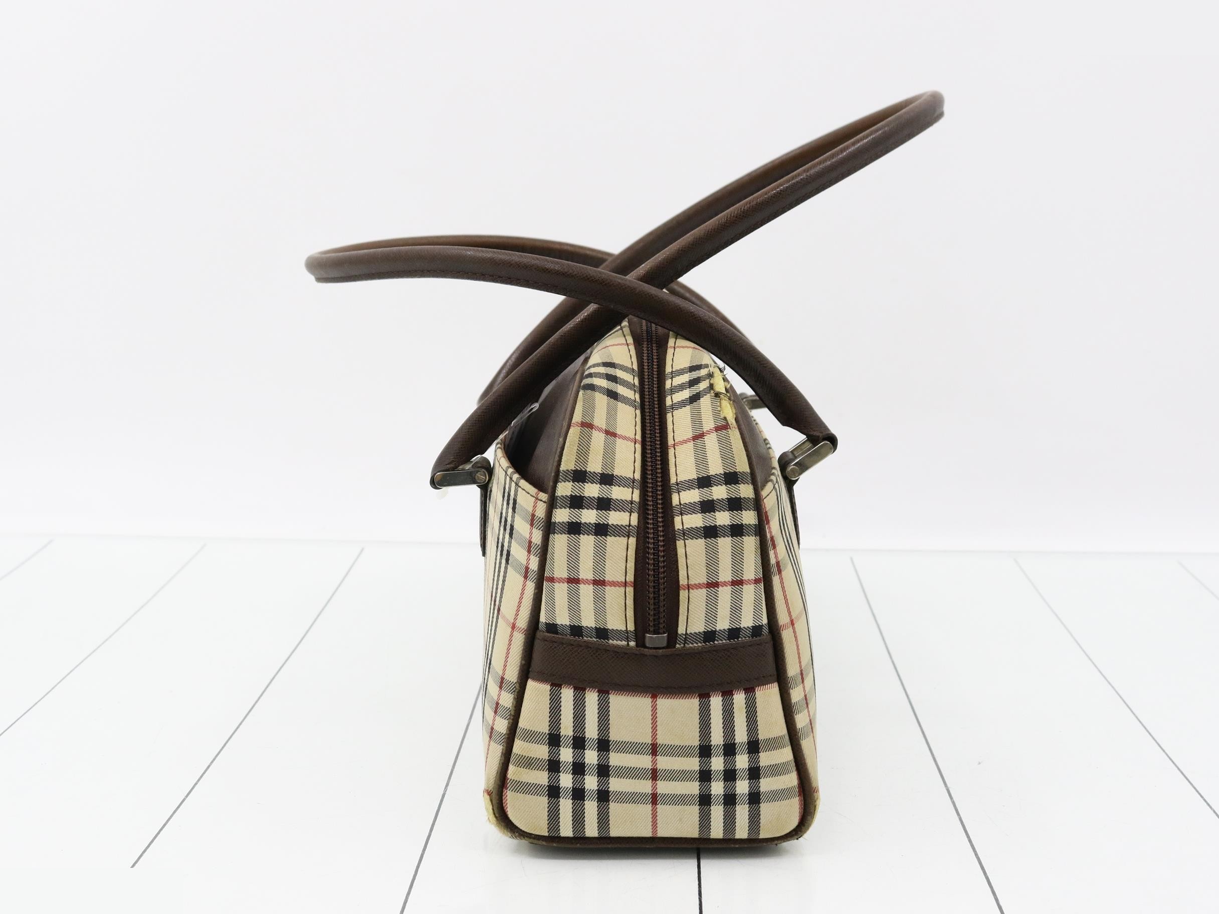Nova Check Canvas/Leather Semi-Shoulder Bag — view 3