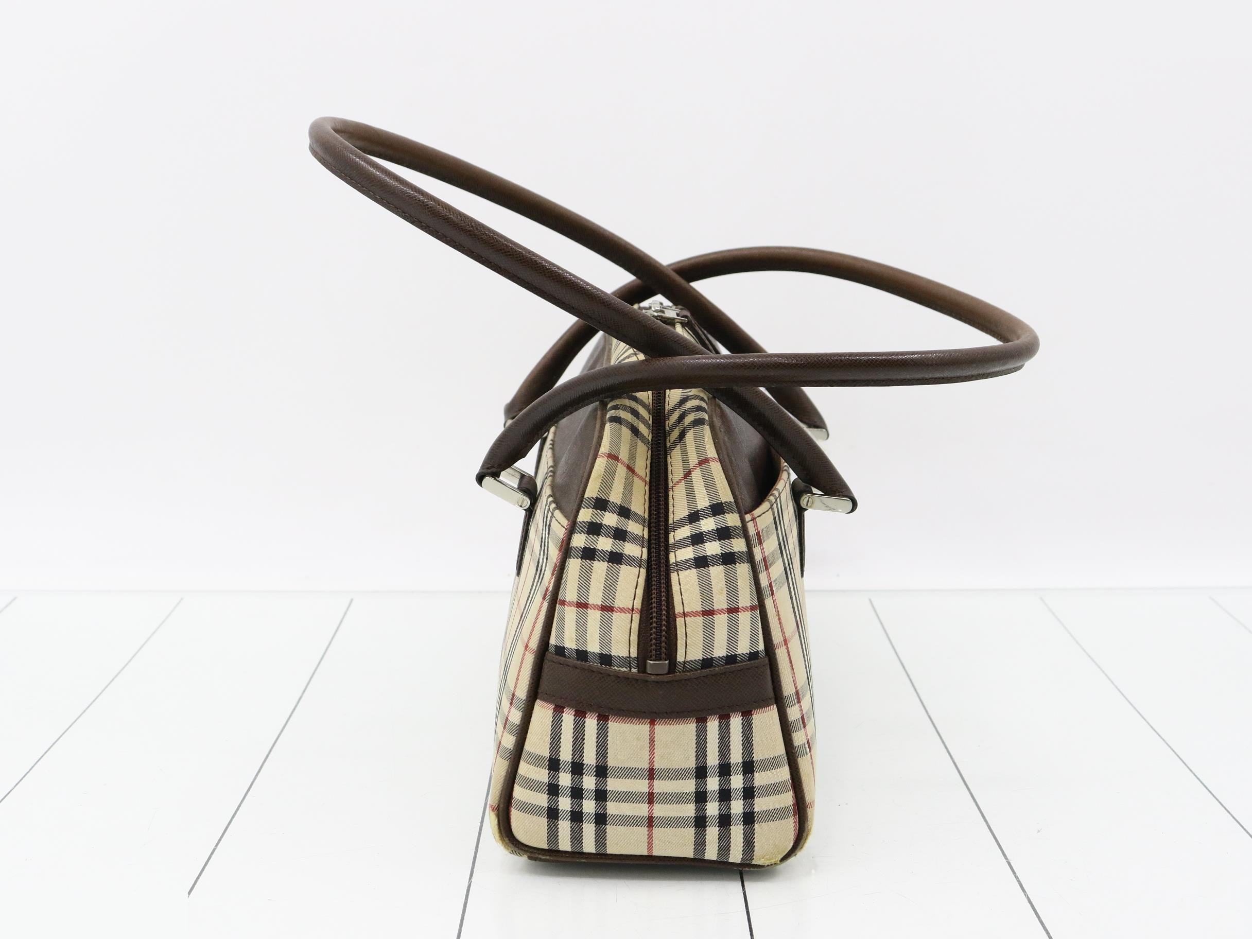 Nova Check Canvas/Leather Semi-Shoulder Bag — view 4
