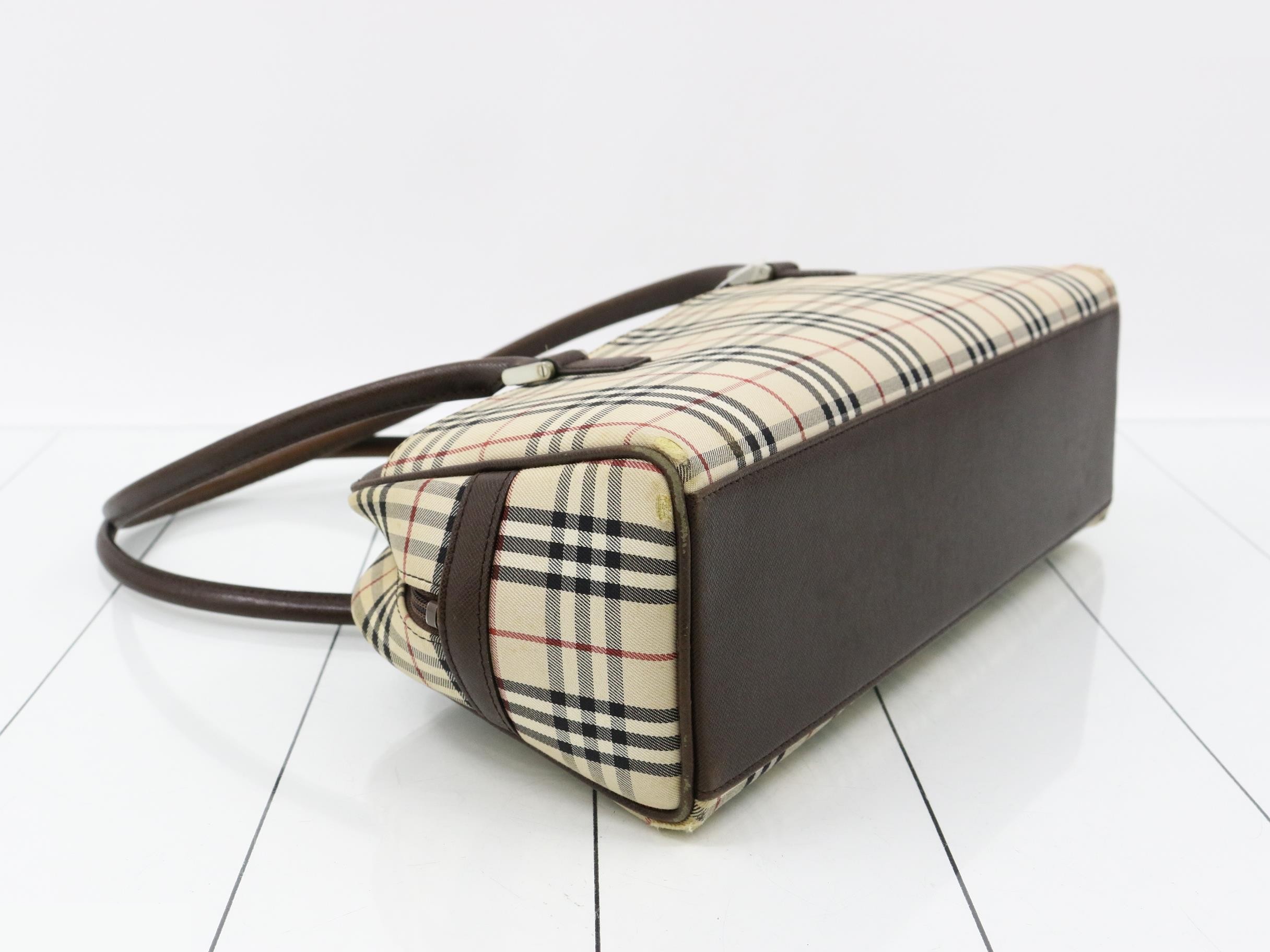 Nova Check Canvas/Leather Semi-Shoulder Bag — view 5