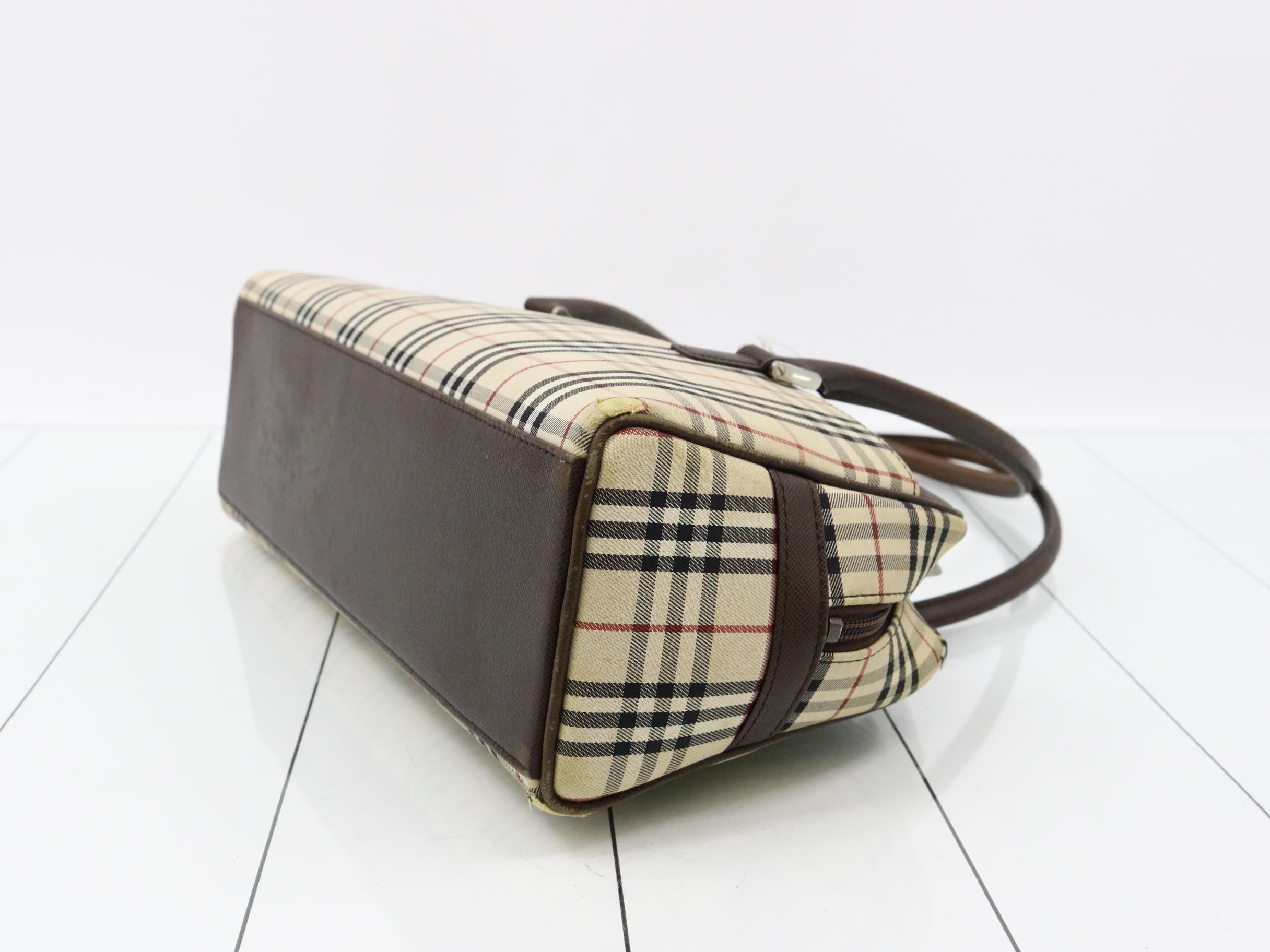 Nova Check Canvas/Leather Semi-Shoulder Bag — view 6