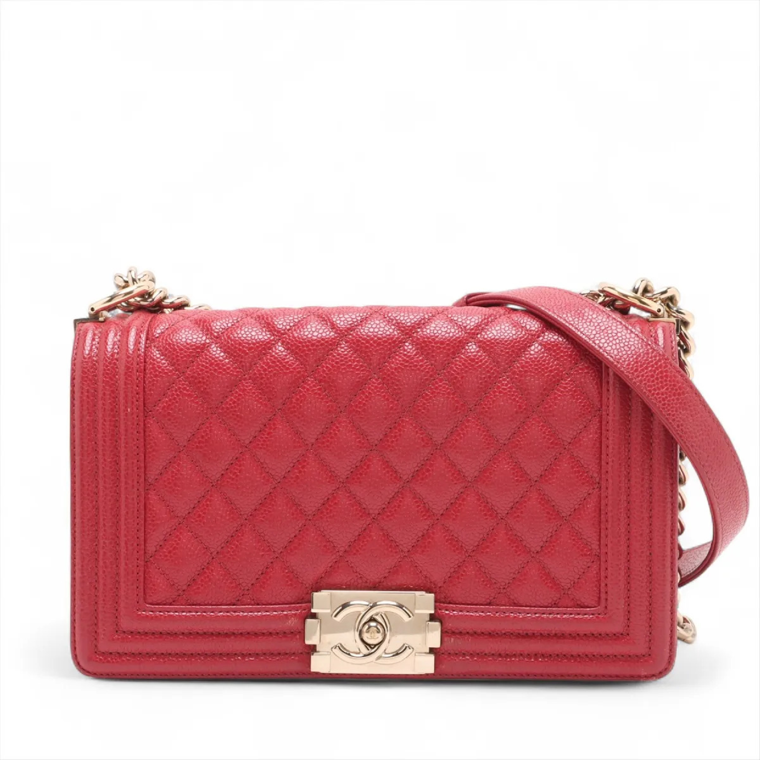 Boy Chanel 25 Caviar Skin Chain Shoulder Bag, serial number 29, A67086 (Shoulder Bag)