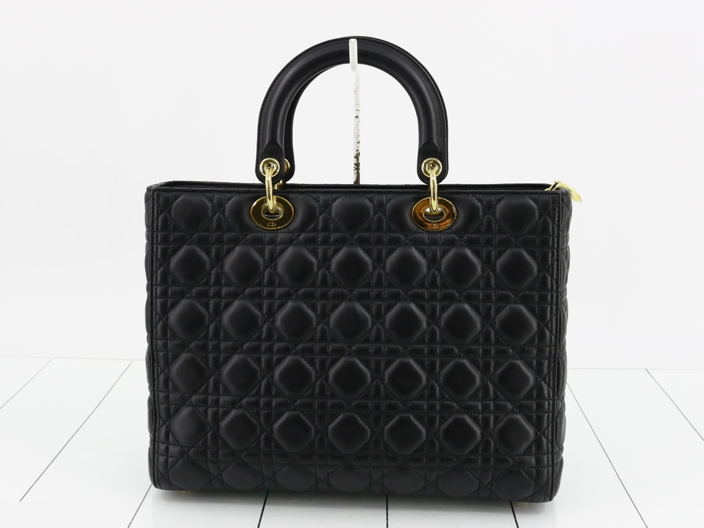 Lady Dior Large Lambskin Tote Bag — view 2