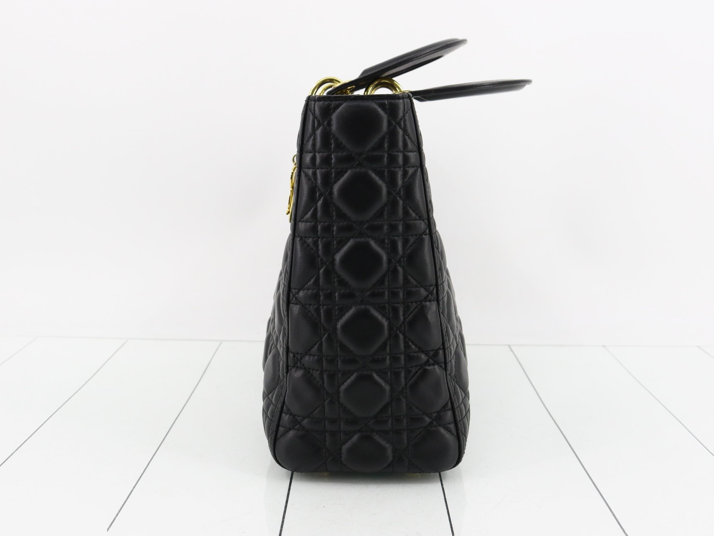 Lady Dior Large Lambskin Tote Bag — view 3