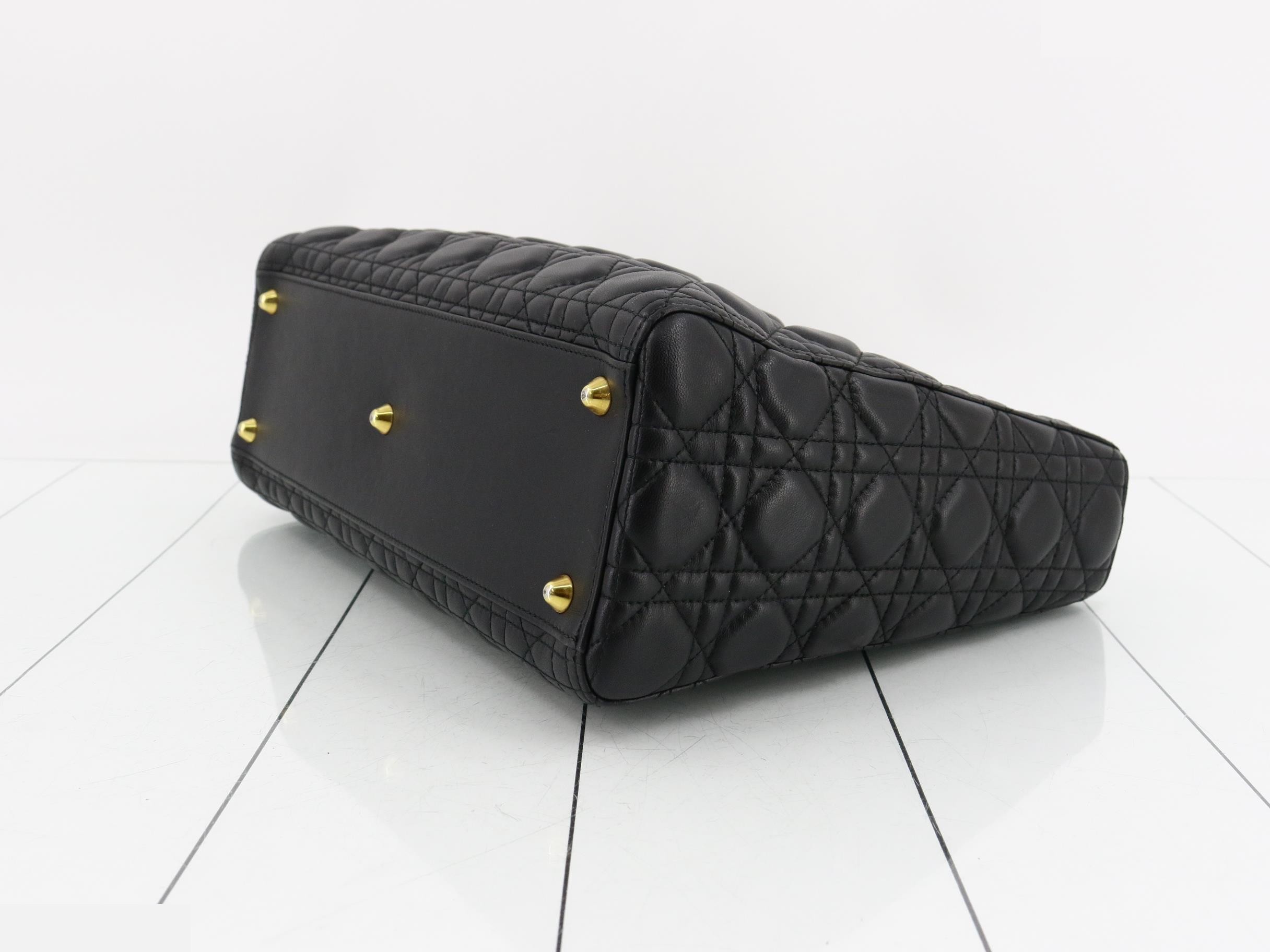 Lady Dior Large Lambskin Tote Bag — view 6