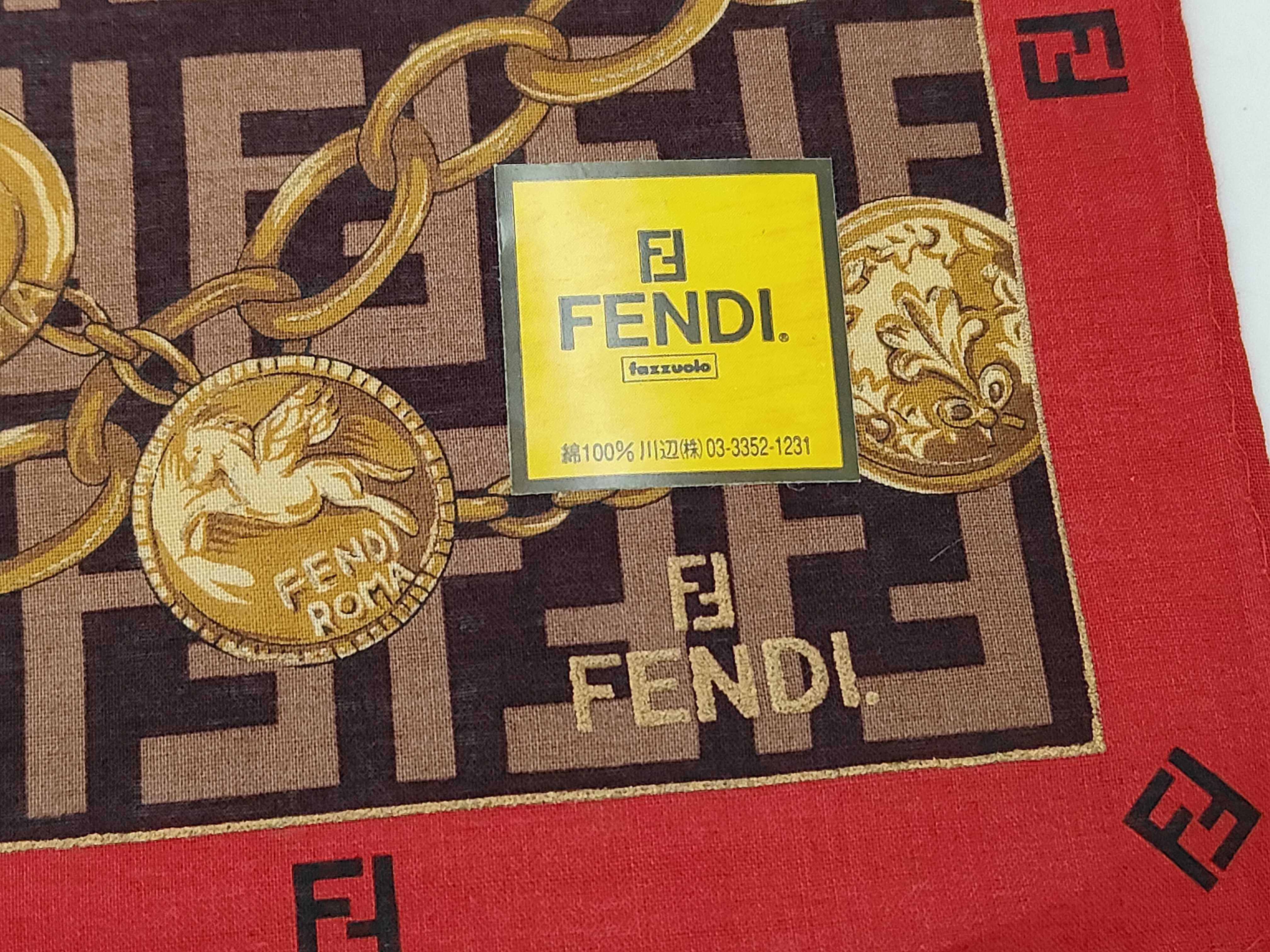 handkerchief scarf with sticker, FF Zucca pattern, chain, and other accessories. — view 3
