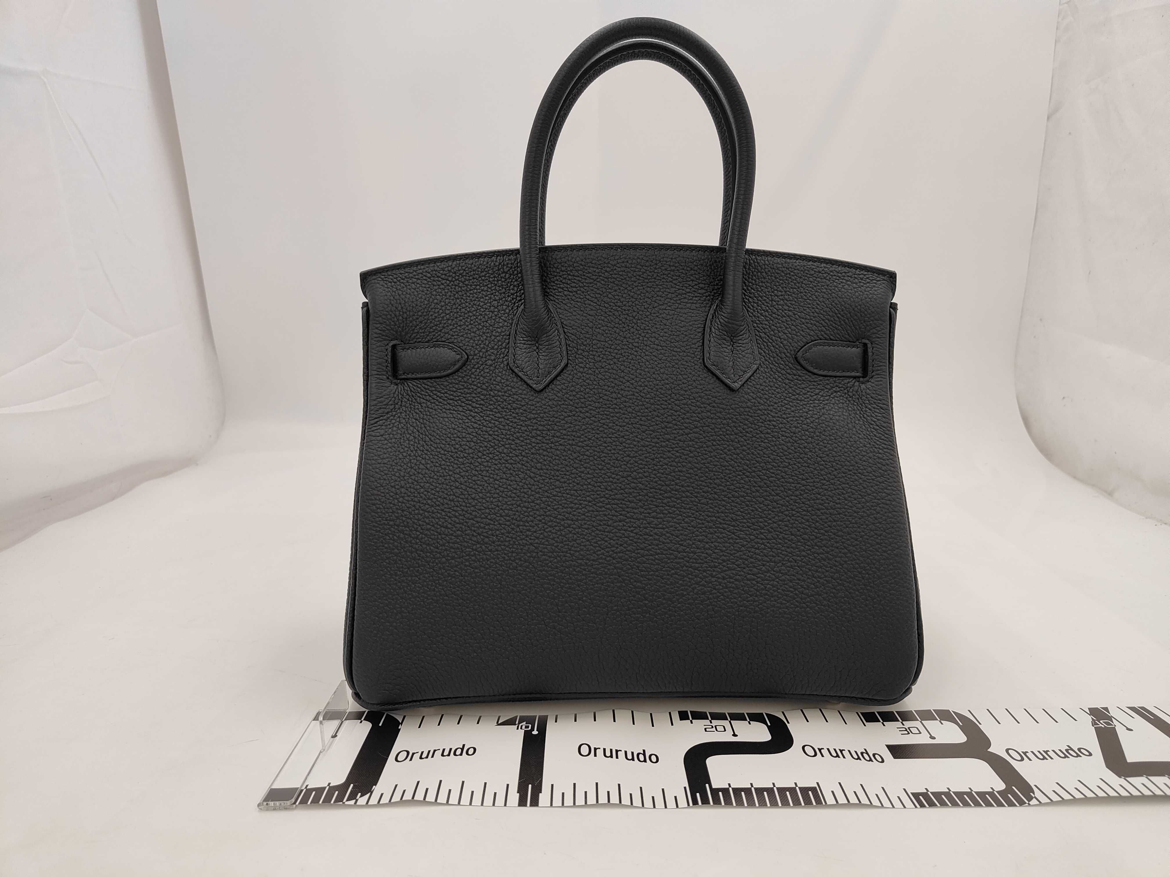 Birkin 30 Black Togo Leather, Silver Hardware, G Stamp Handbag — view 2