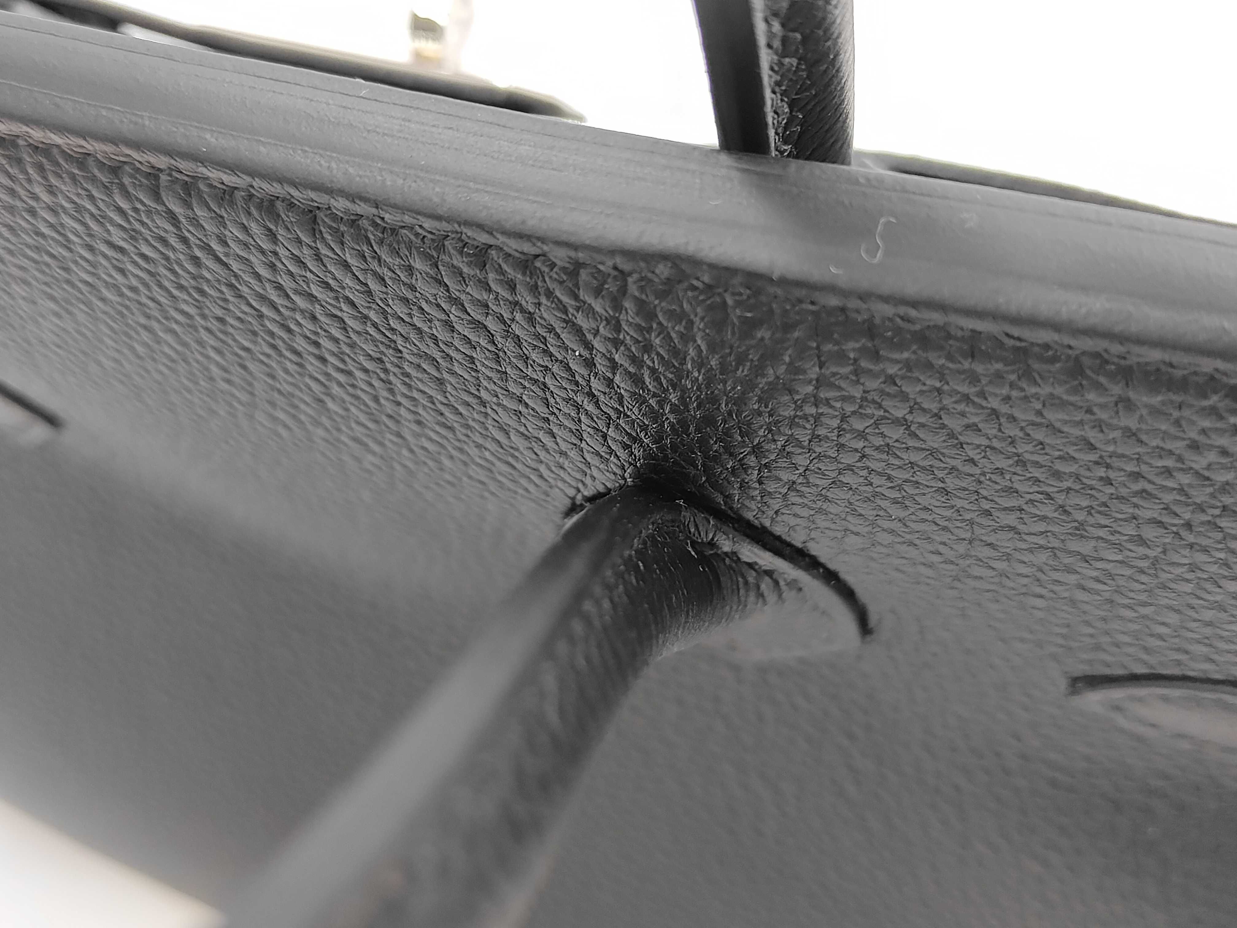 Birkin 30 Black Togo Leather, Silver Hardware, G Stamp Handbag — view 7