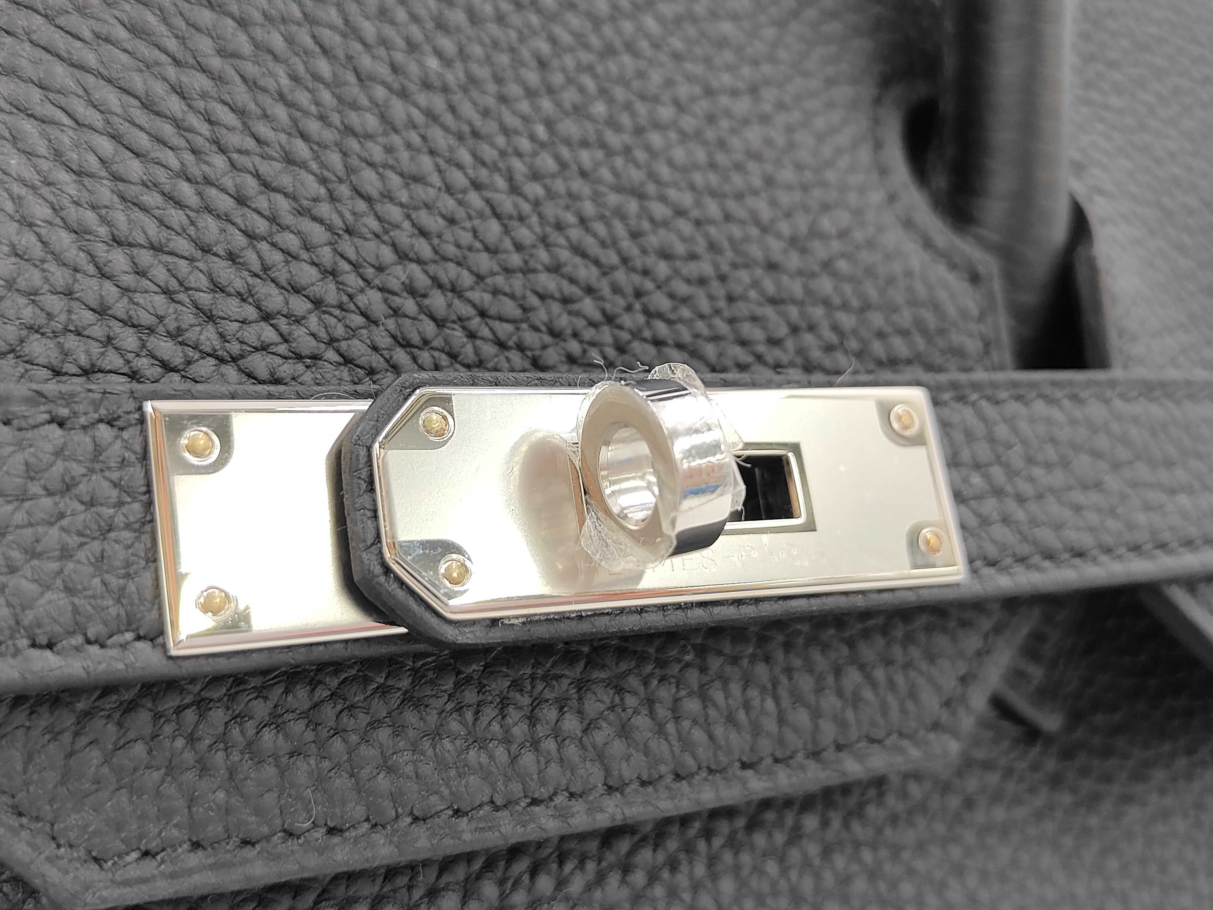 Birkin 30 Black Togo Leather, Silver Hardware, G Stamp Handbag — view 8
