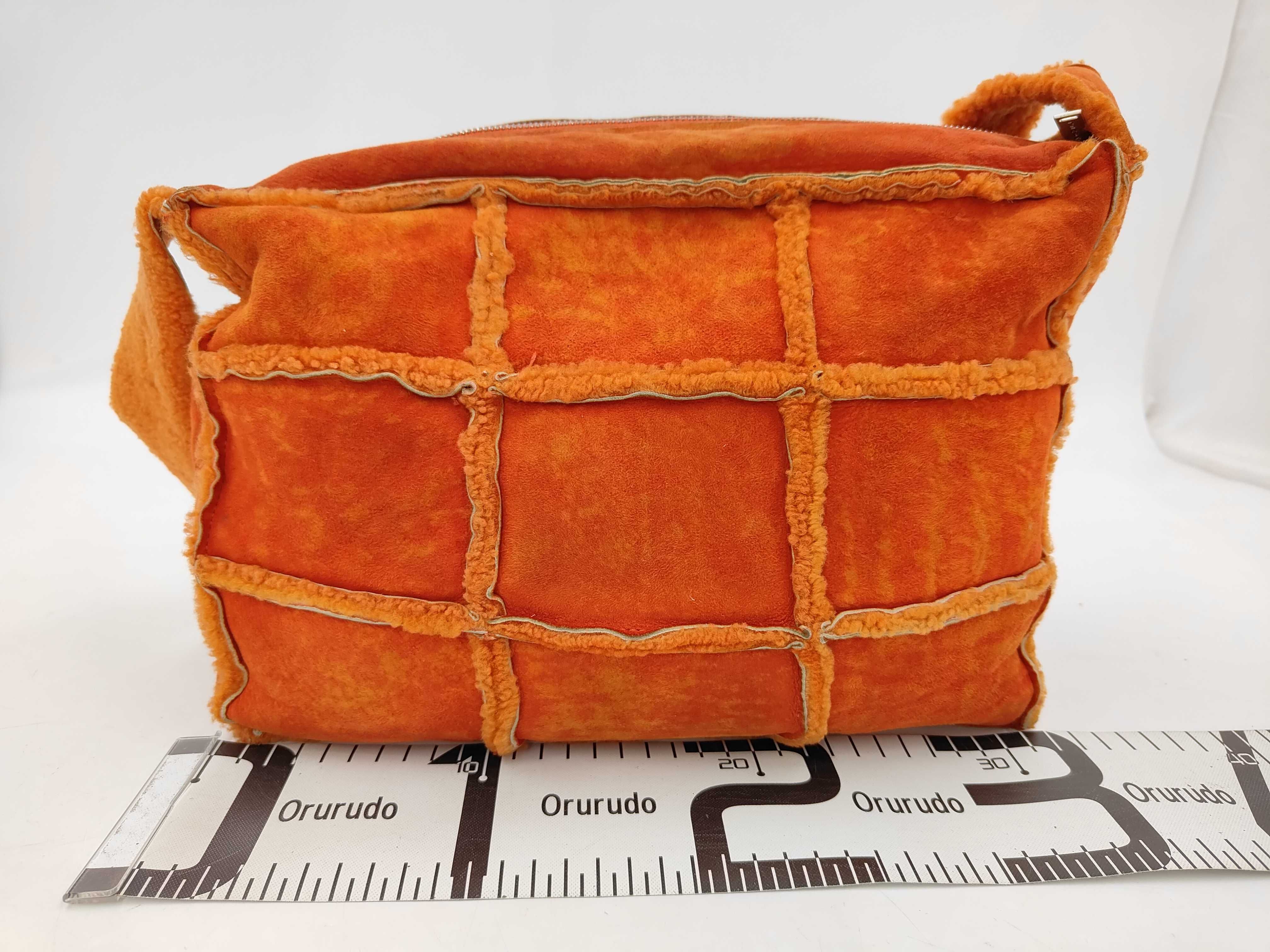 Chocolate Bar Mouton Shoulder Bag, Orange, Silver Hardware, 6183755 (Serial Number 6) — view 2