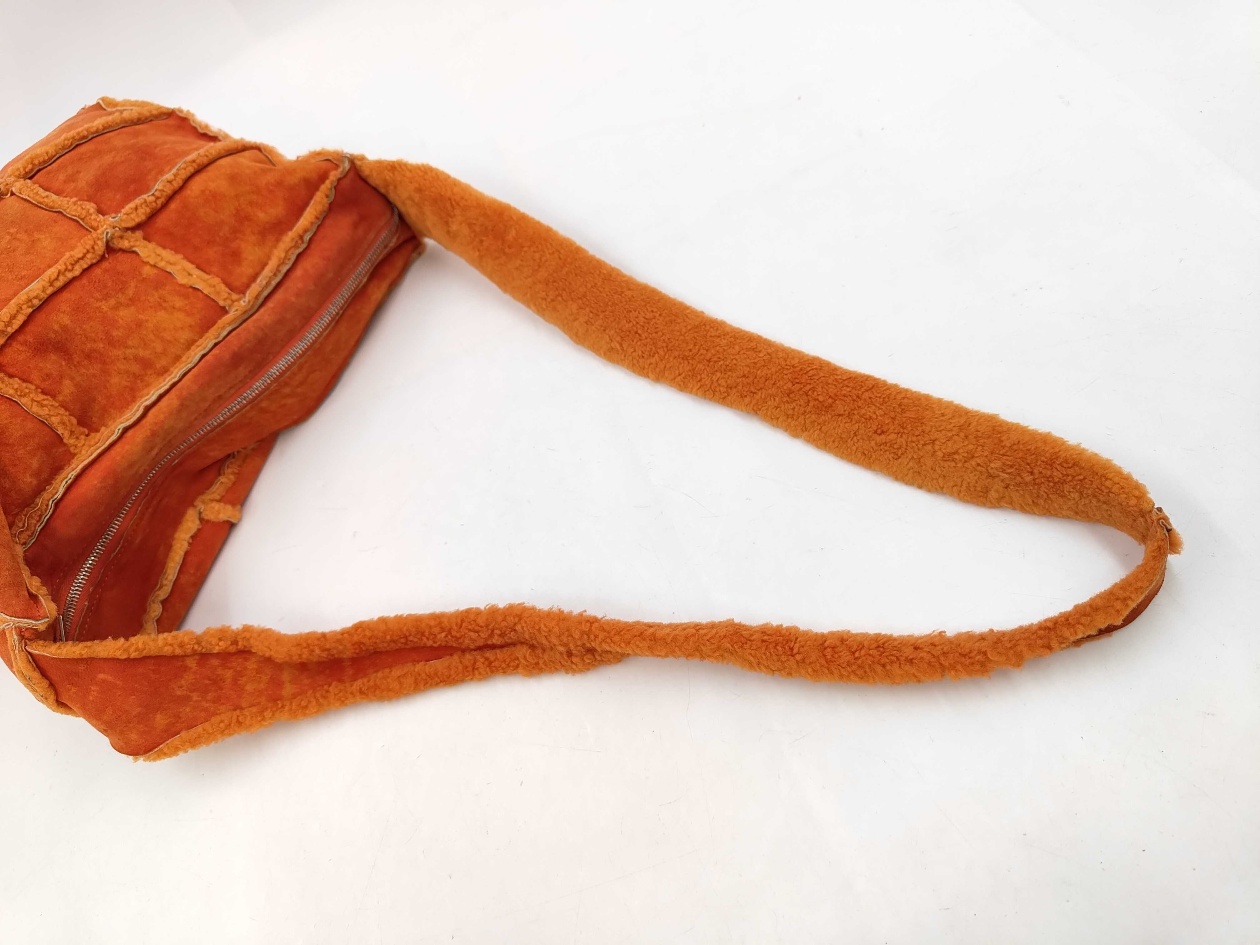 Chocolate Bar Mouton Shoulder Bag, Orange, Silver Hardware, 6183755 (Serial Number 6) — view 4