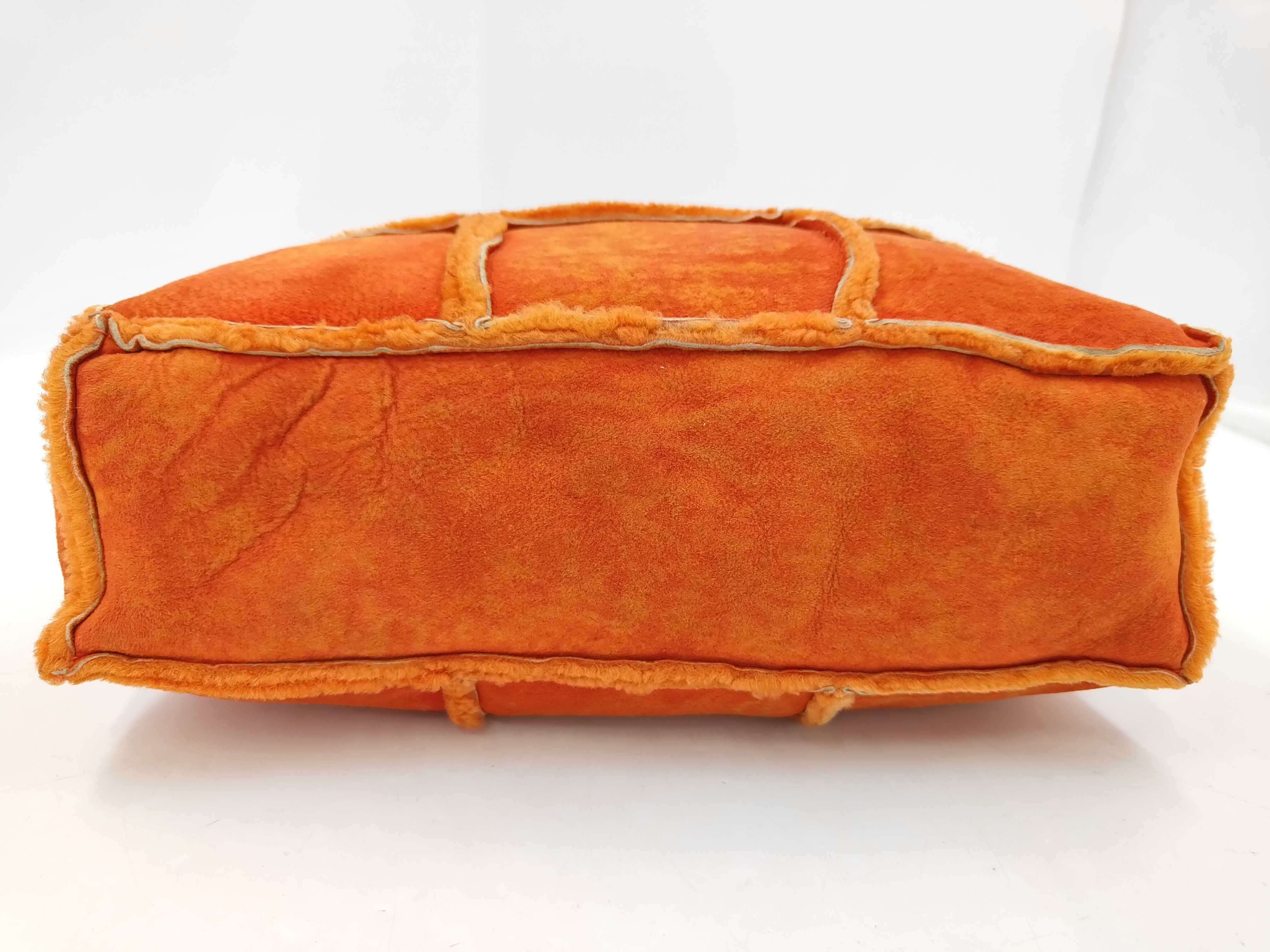 Chocolate Bar Mouton Shoulder Bag, Orange, Silver Hardware, 6183755 (Serial Number 6) — view 7