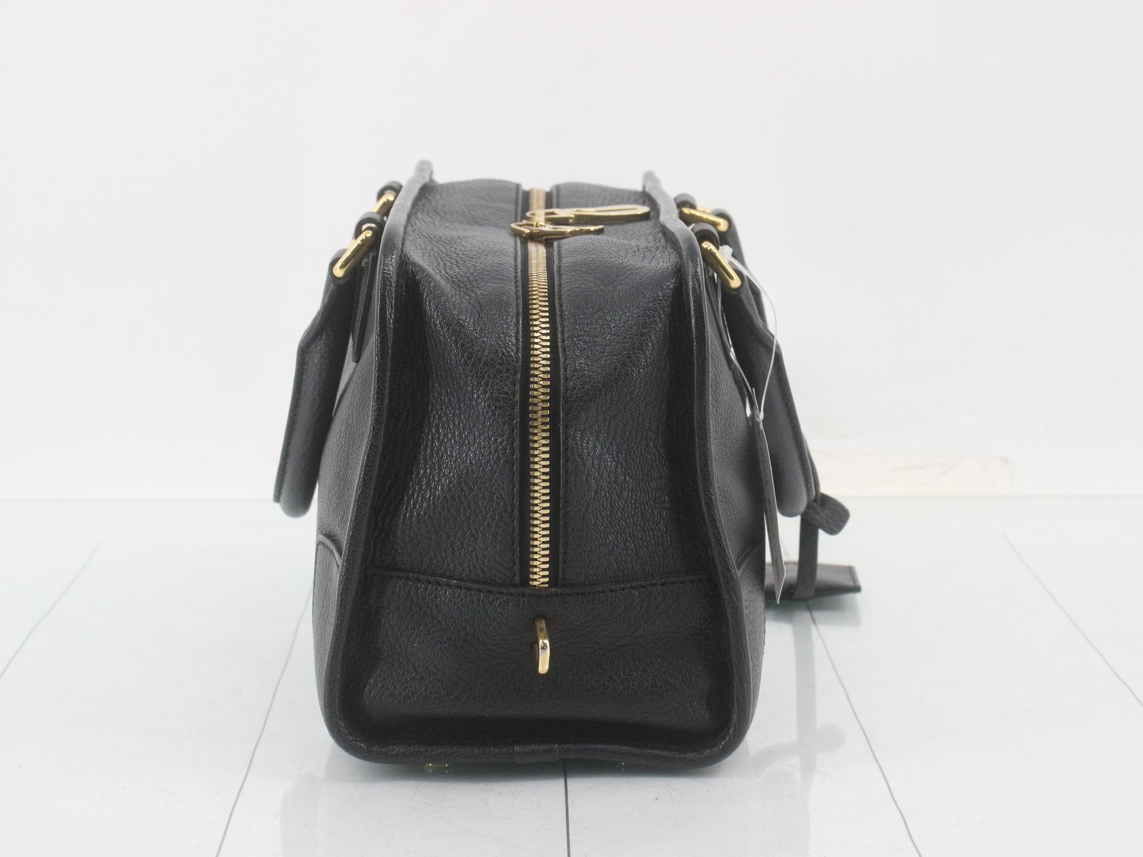 Amazona 28 Black Handbag with Gold Hardware — view 4