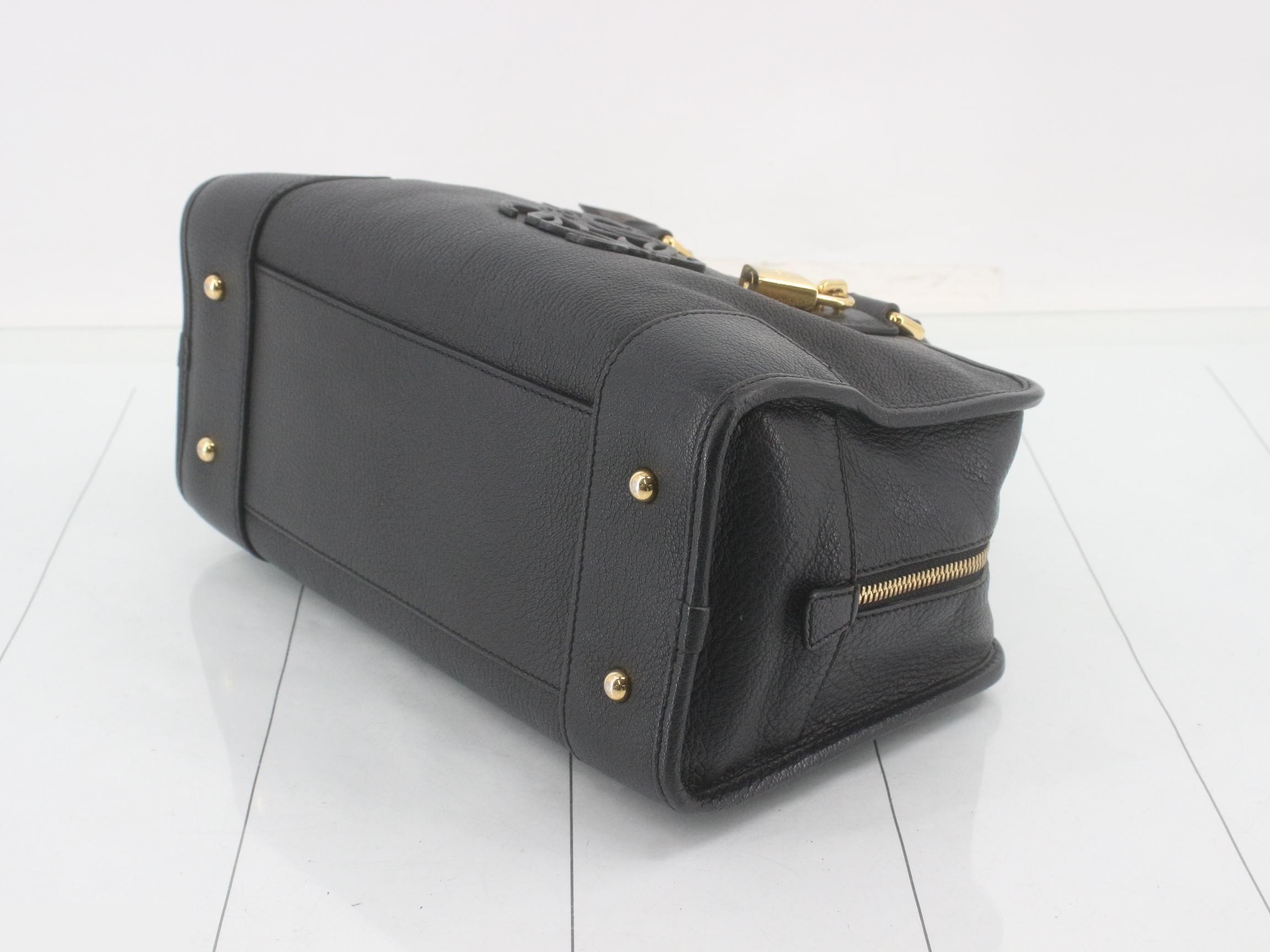 Amazona 28 Black Handbag with Gold Hardware — view 6