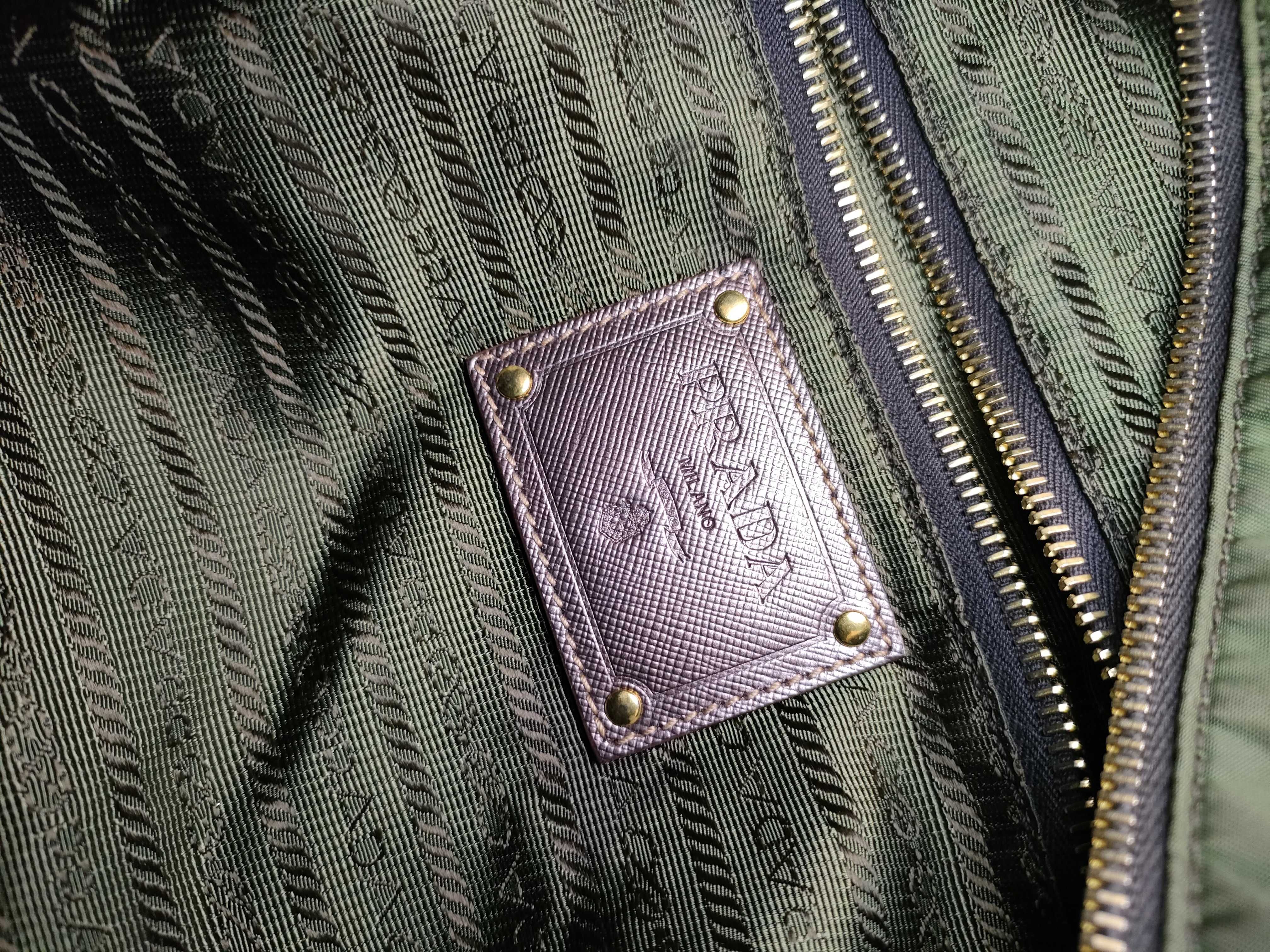 Nylon Shoulder Bag, Khaki, Triangle Logo, Prada Shoulder Bag — view 11