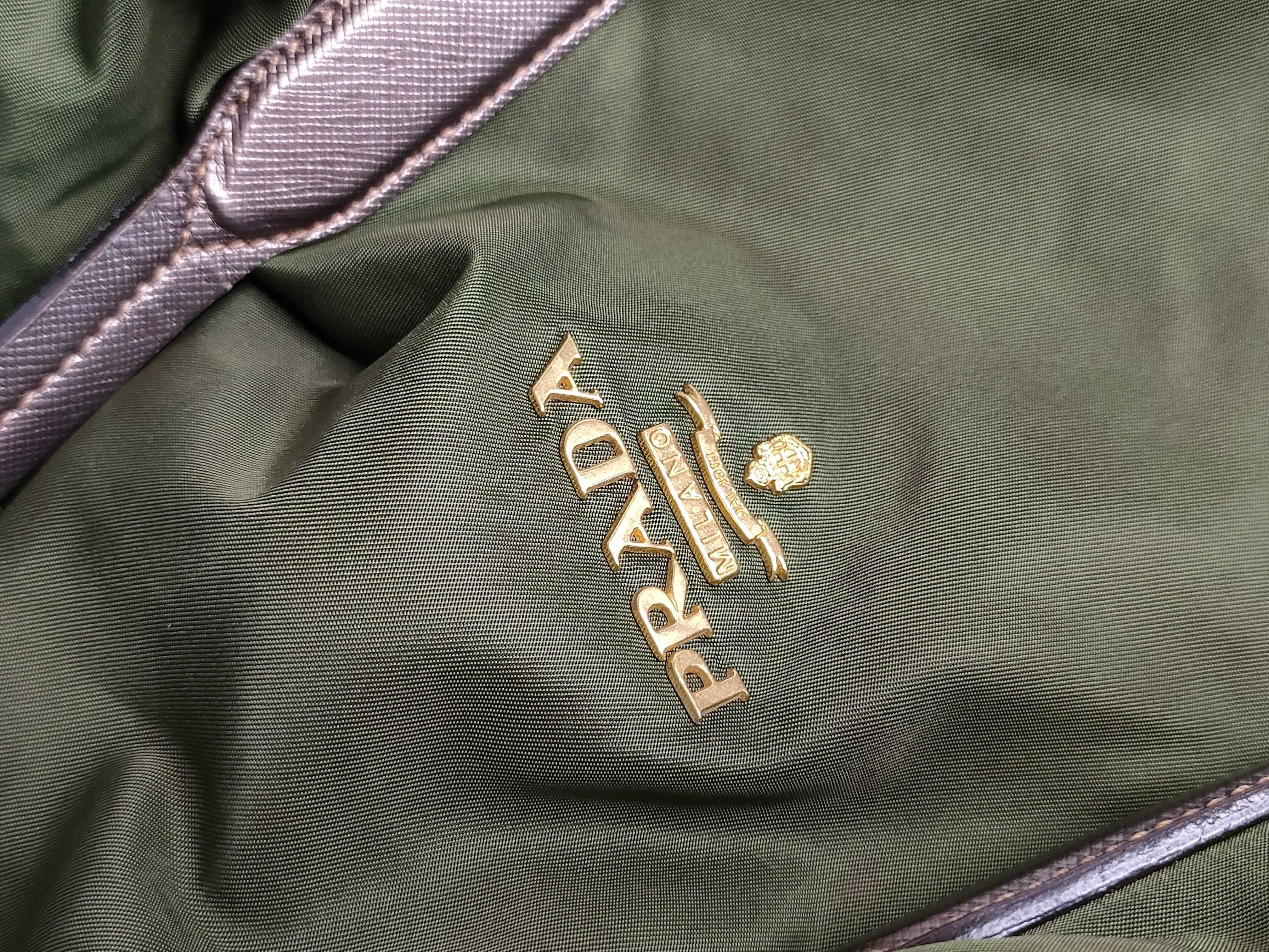 Nylon Shoulder Bag, Khaki, Triangle Logo, Prada Shoulder Bag — view 14