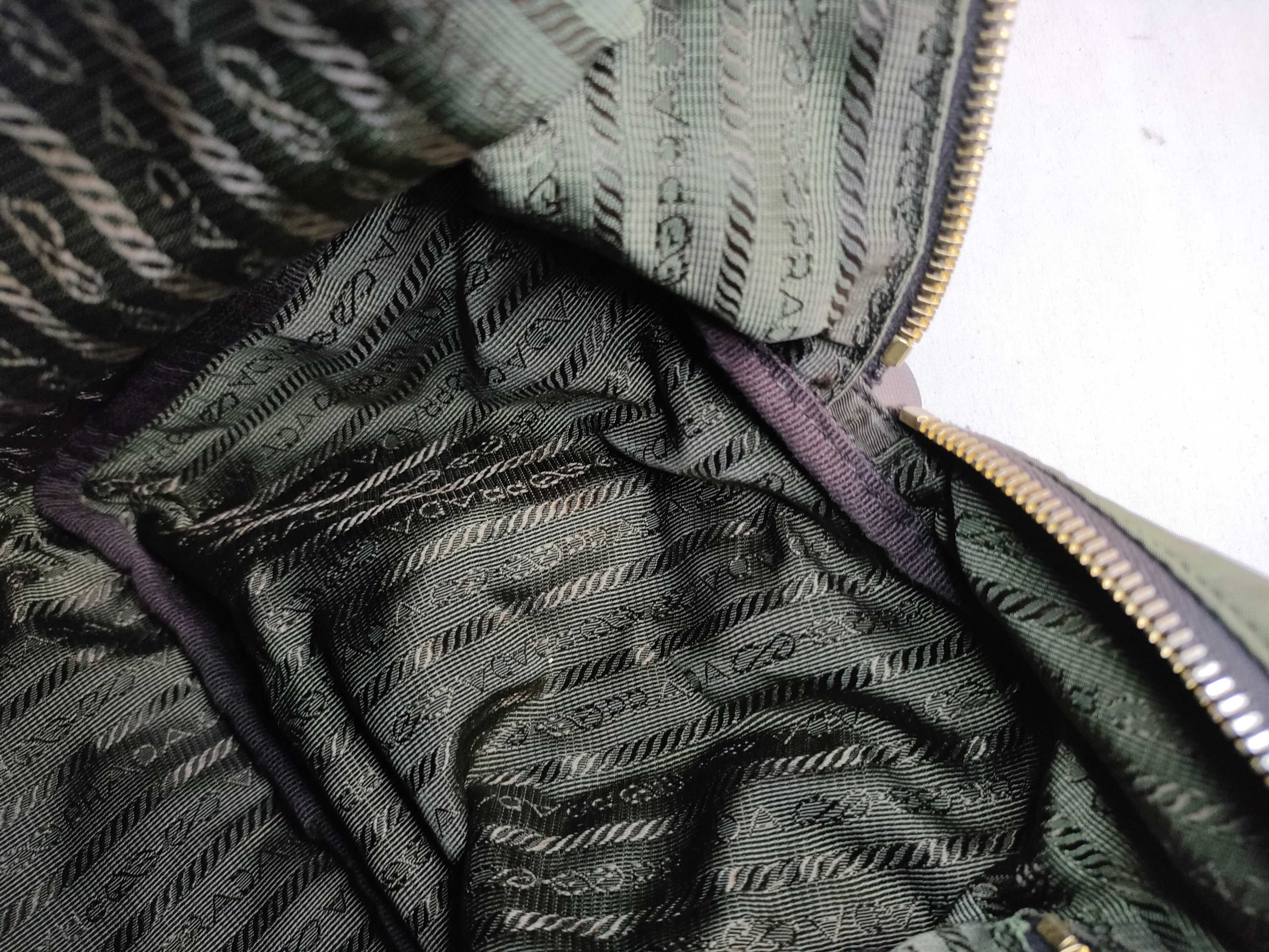 Nylon Shoulder Bag, Khaki, Triangle Logo, Prada Shoulder Bag — view 9