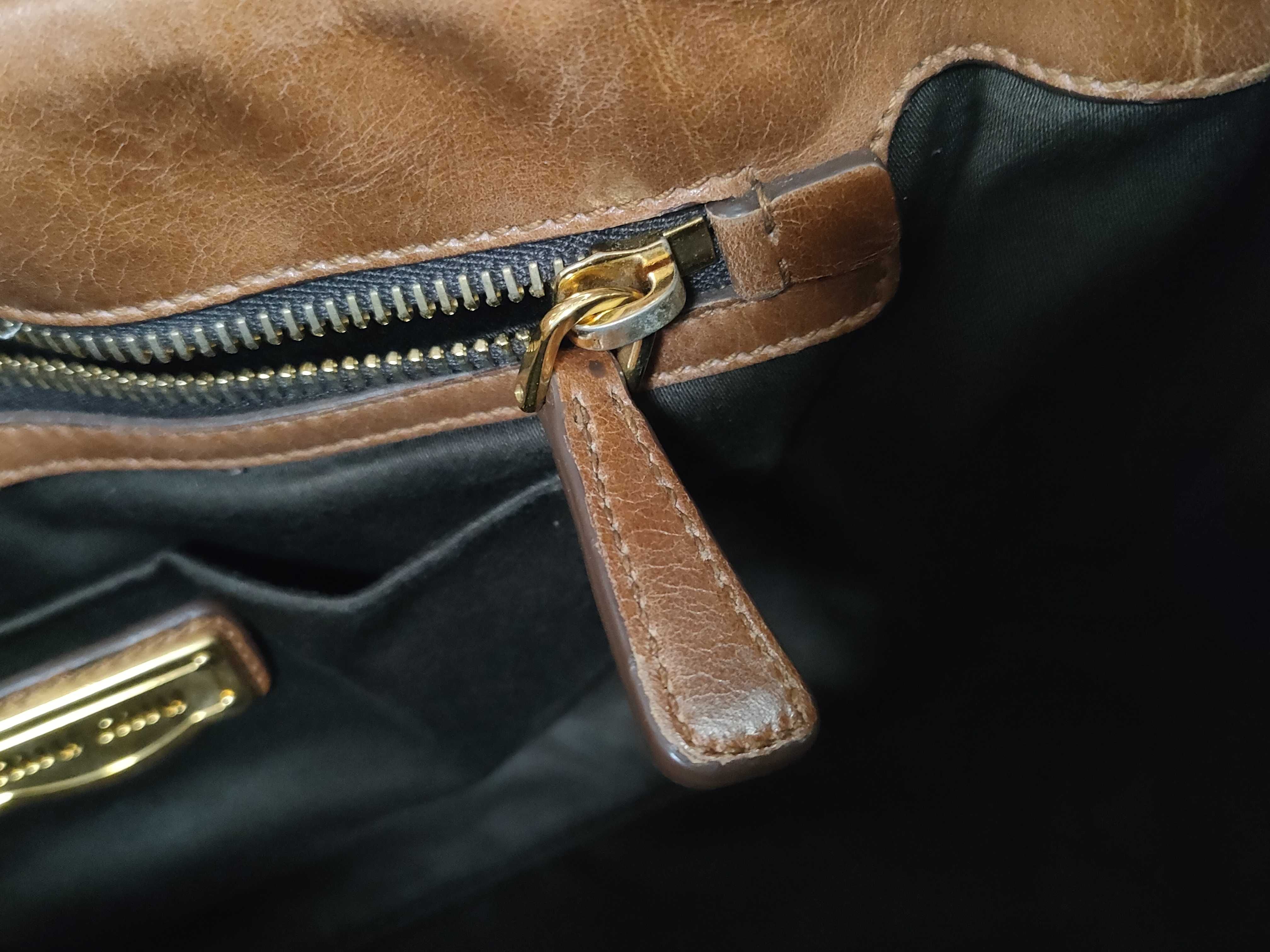 Vitello 2-Way Handbag, Brown — view 13
