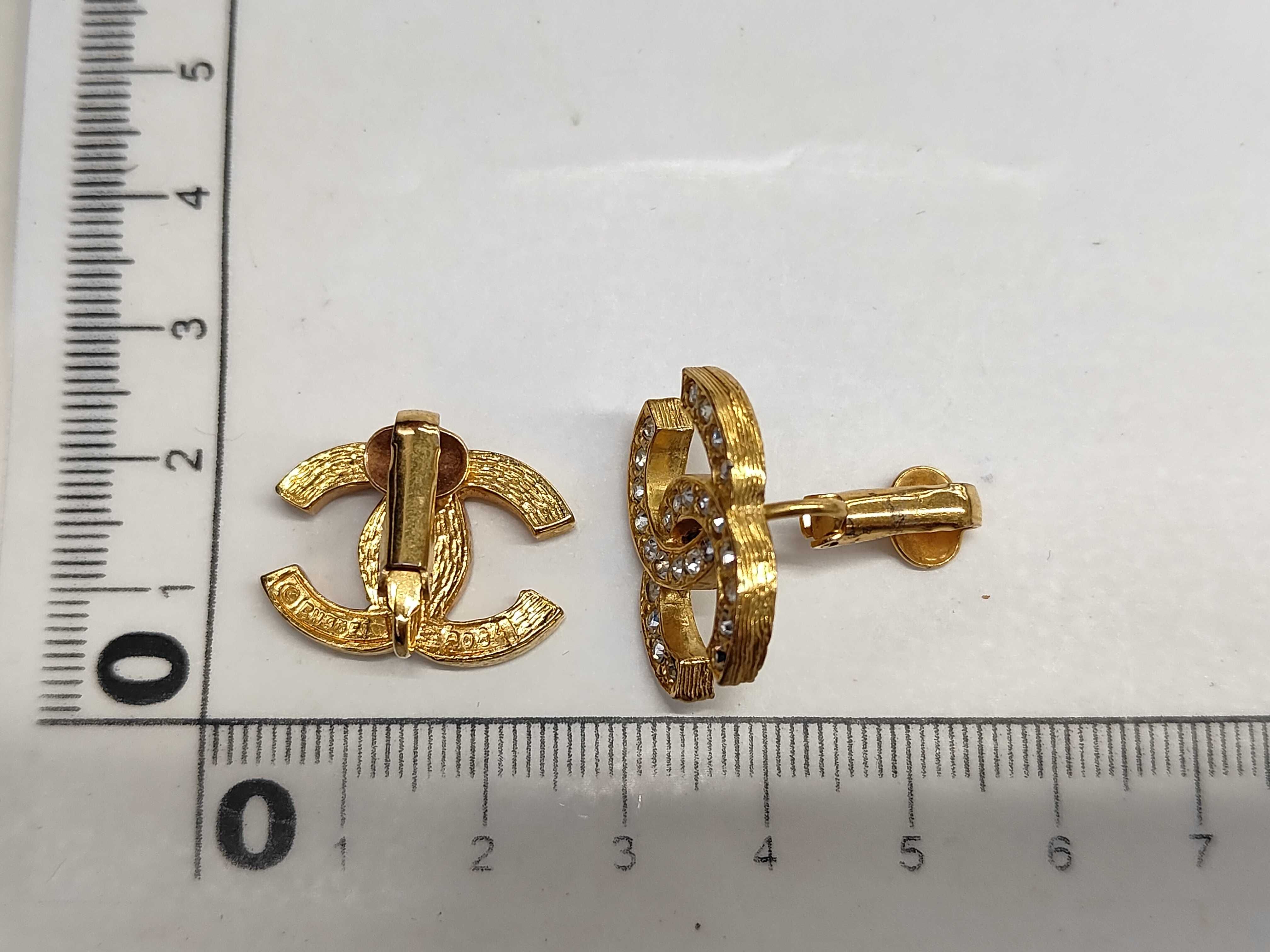 Coco Rhinestone Gold Earrings — view 6
