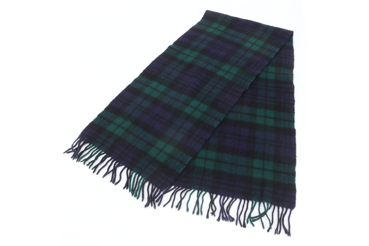 100% Cashmere Check Pattern Scarf — view 2
