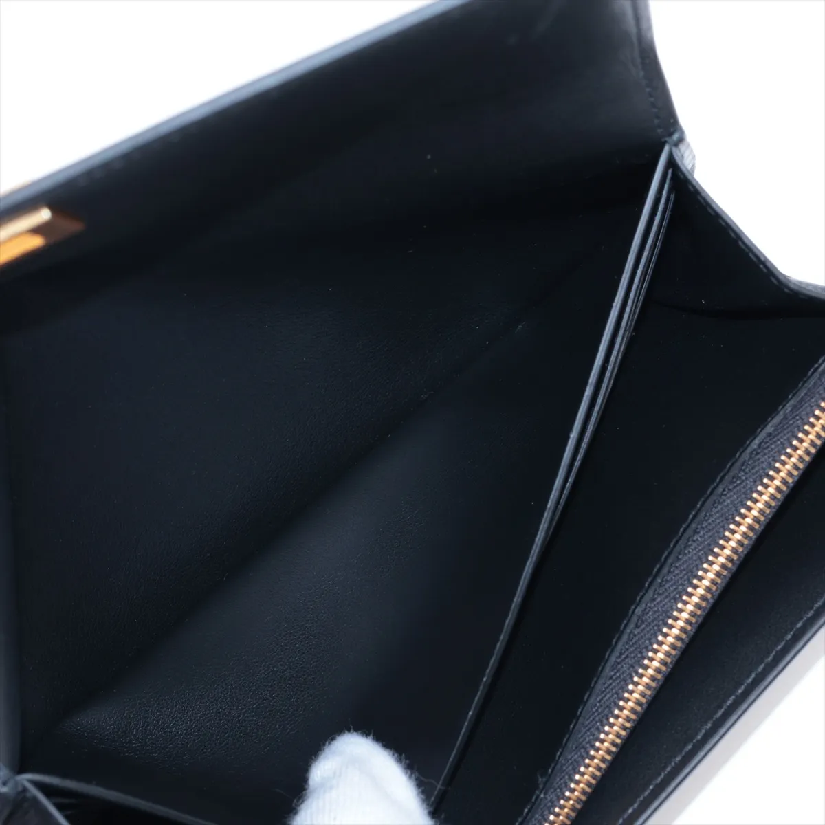 Leather Long Wallet, Black — view 4