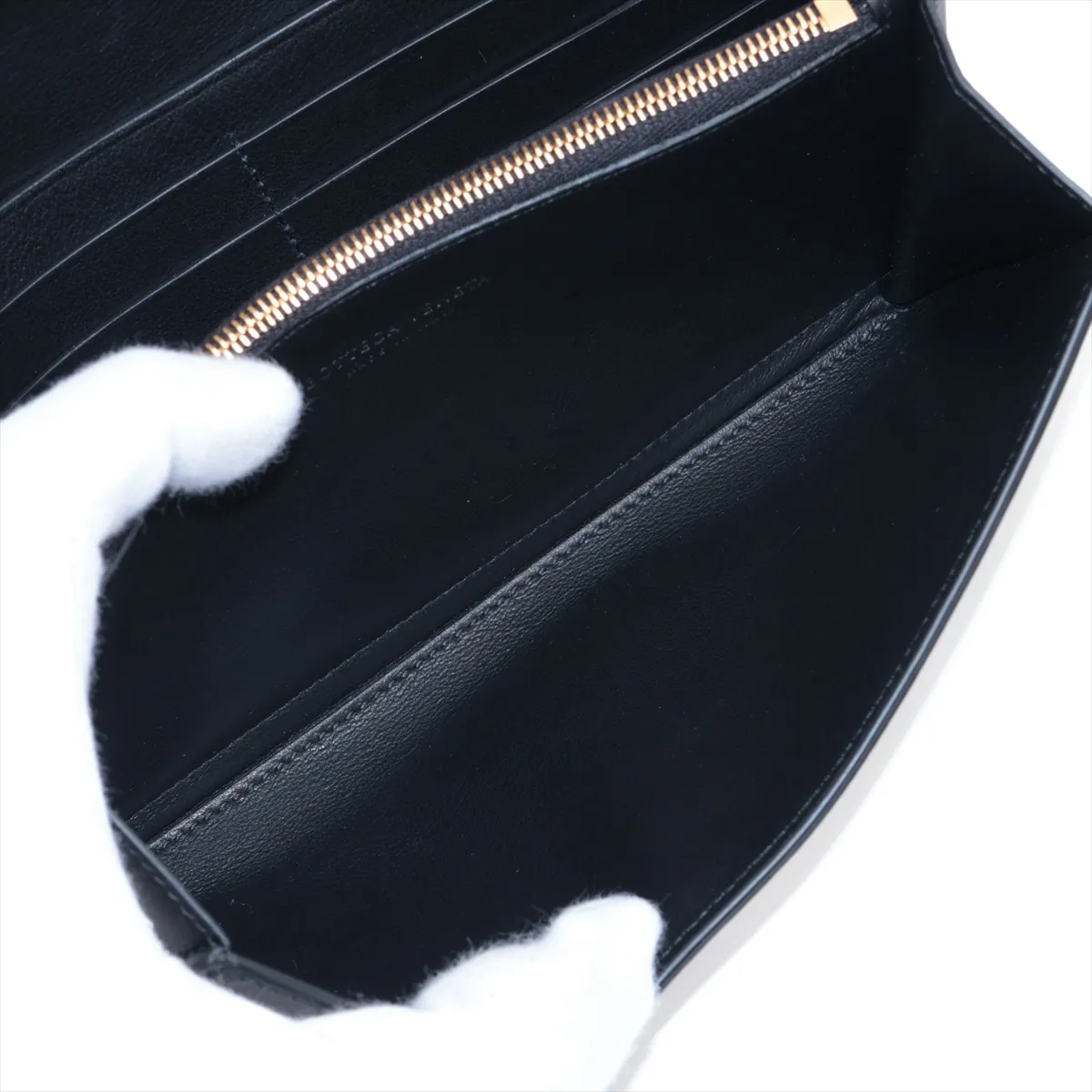 Leather Long Wallet, Black — view 6