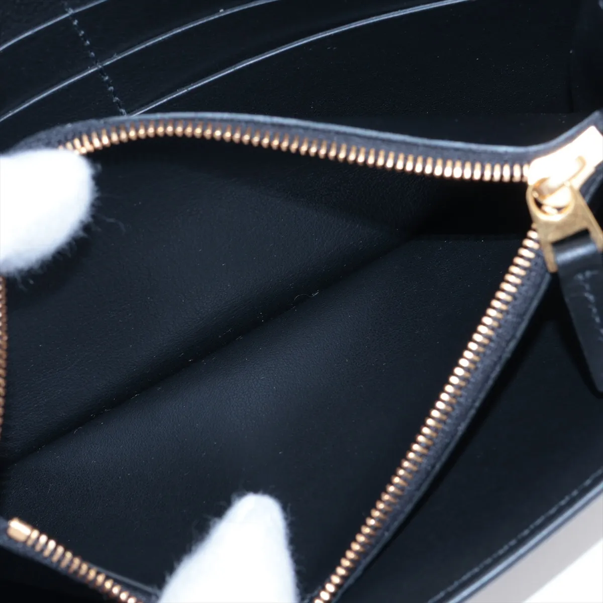 Leather Long Wallet, Black — view 7