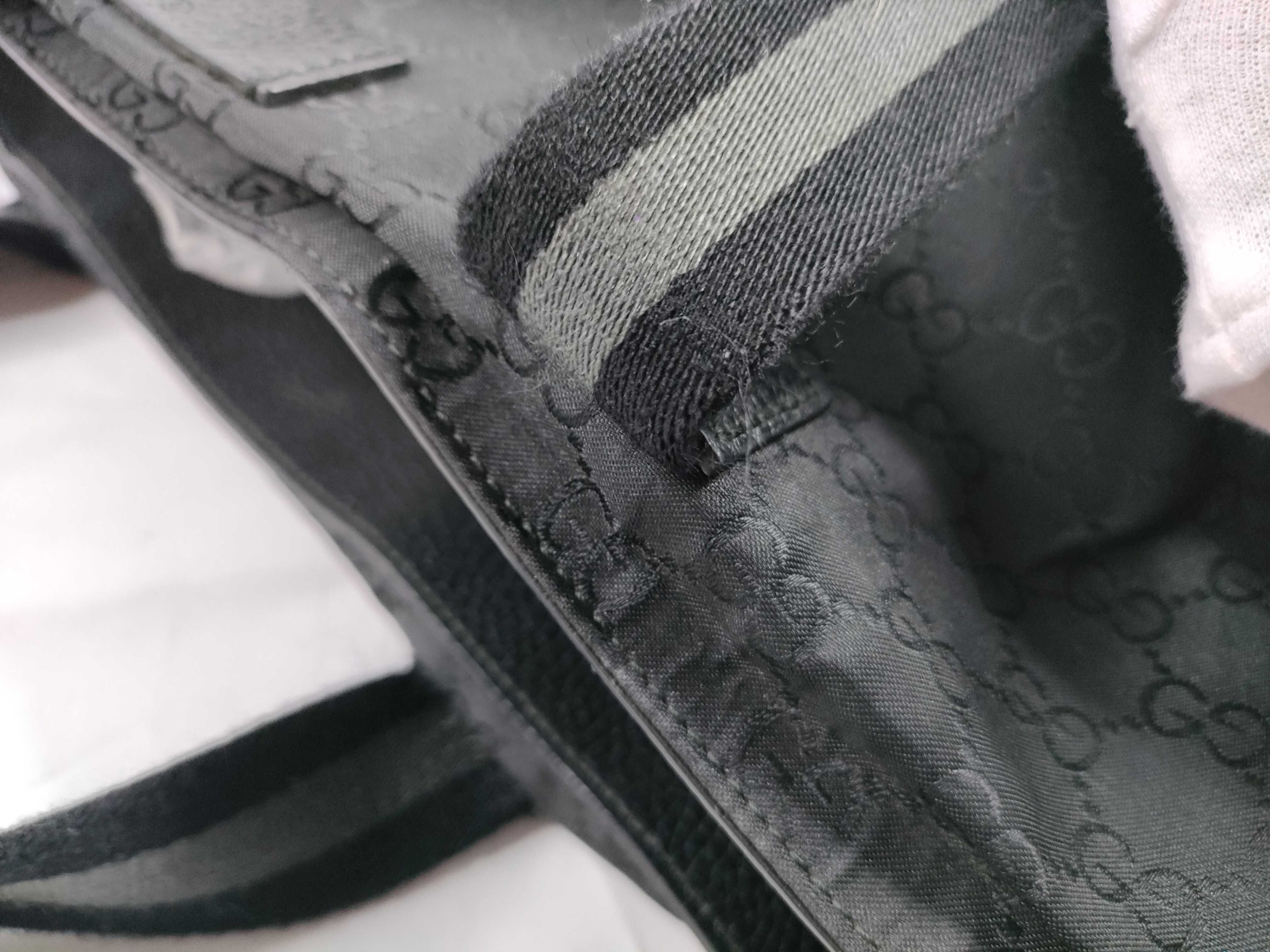 tote bag, Sherry line, leather, GG pattern, black. — view 8