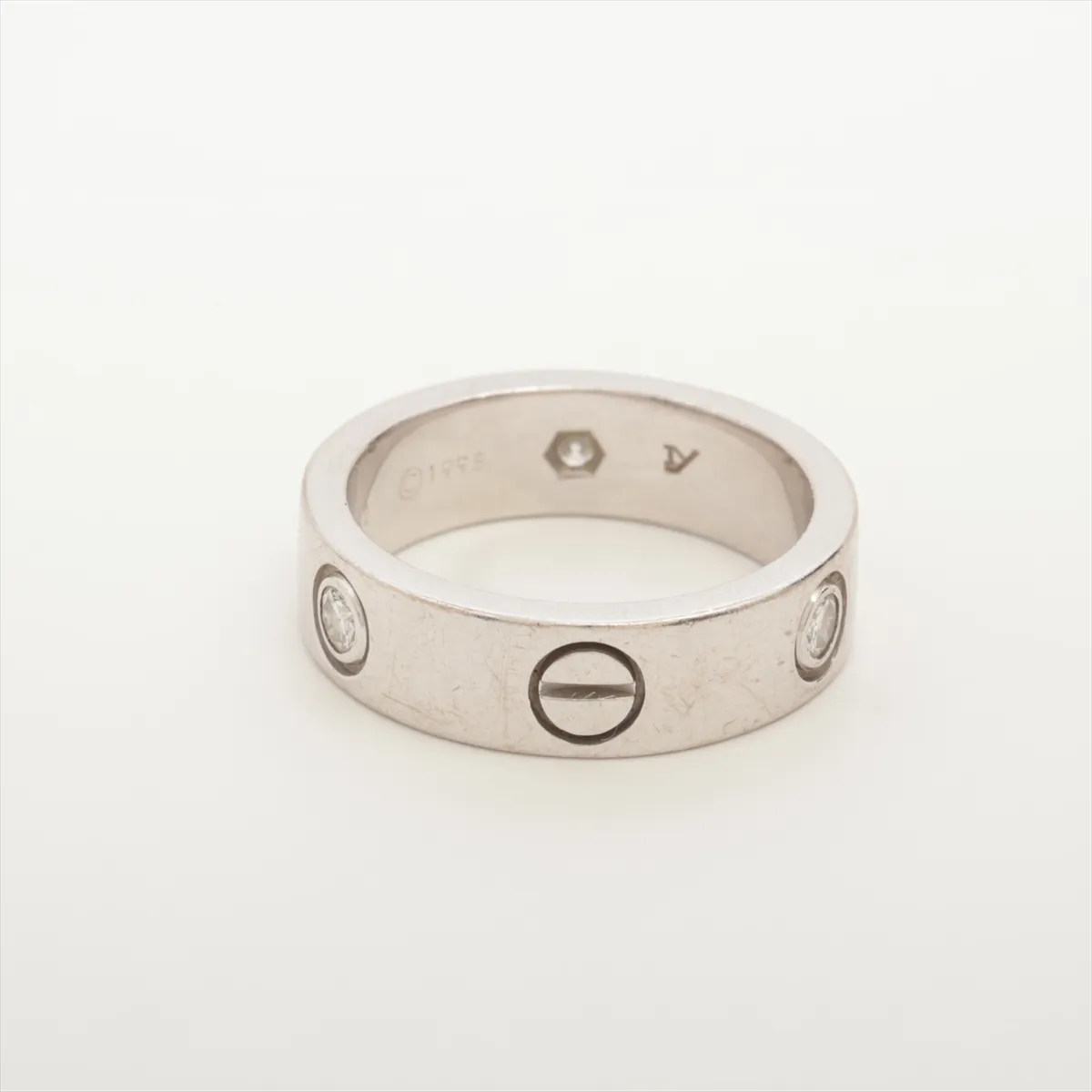 Love Half Diamond Ring 750(WG) 8.8g 52 K94632 Motif Distortion — view 2