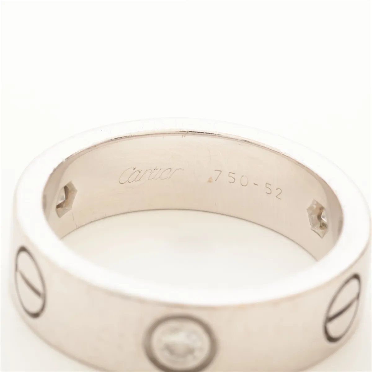 Love Half Diamond Ring 750(WG) 8.8g 52 K94632 Motif Distortion — view 3