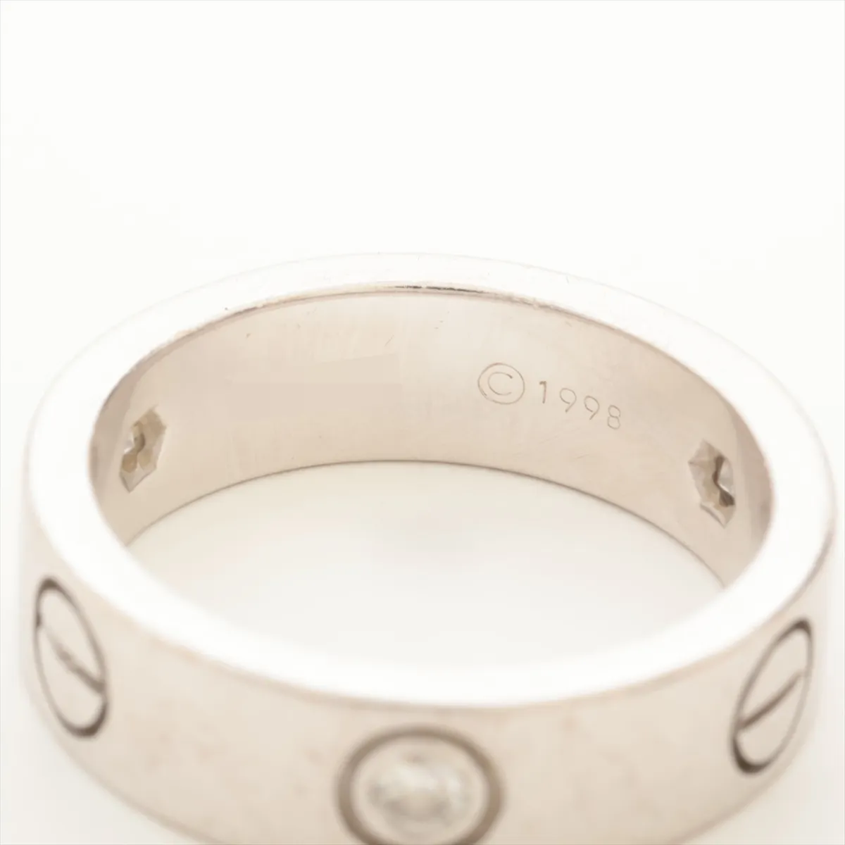 Love Half Diamond Ring 750(WG) 8.8g 52 K94632 Motif Distortion — view 4