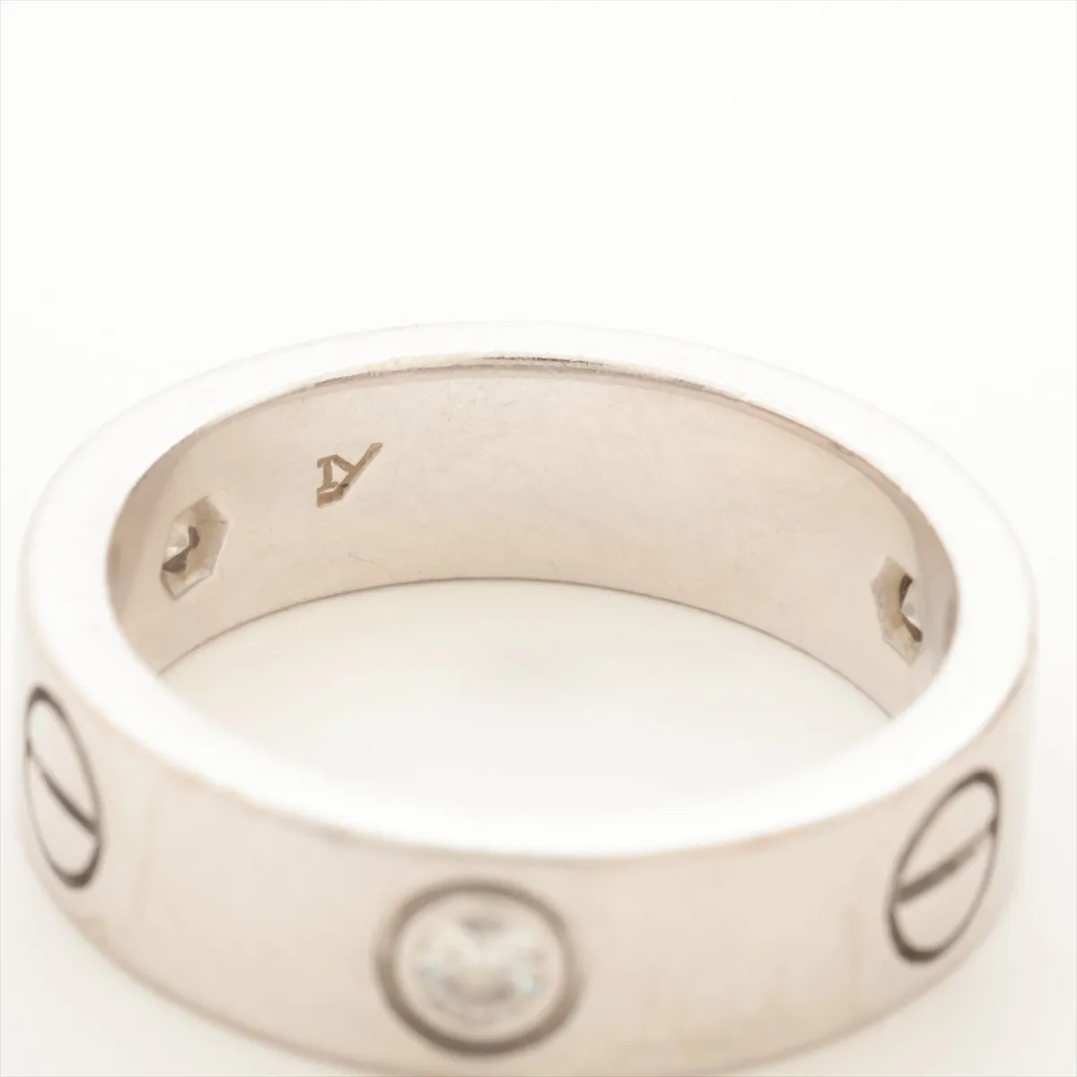 Love Half Diamond Ring 750(WG) 8.8g 52 K94632 Motif Distortion — view 5