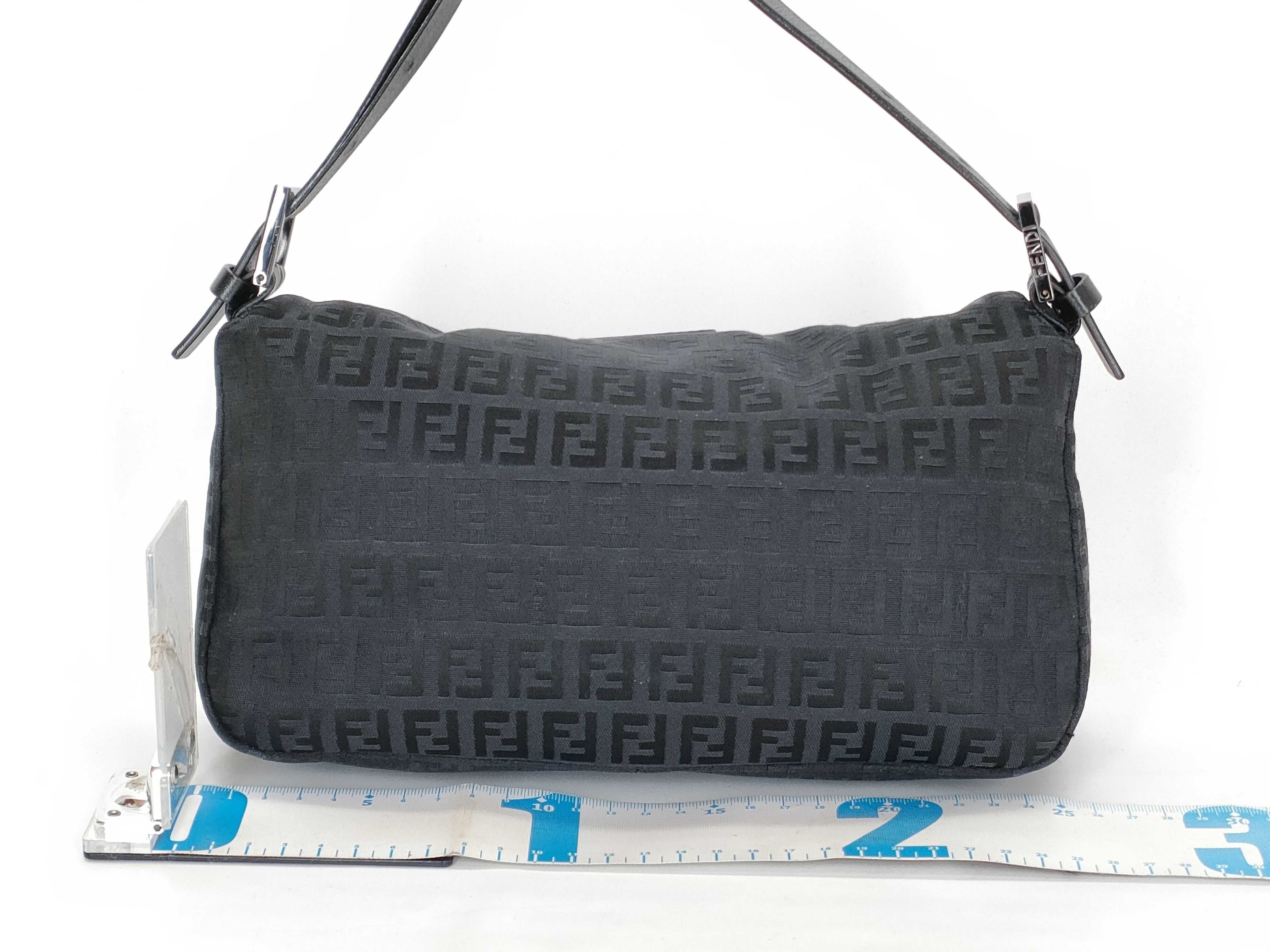 Zucca pattern Fendi Zucchino Mamma Bucket Canvas x Leather Shoulder Bag Black 8BR003 Shoulder Bag — view 2