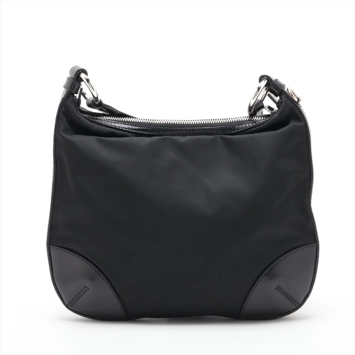 Tessuto Nylon x Leather Shoulder Bag, Black — view 2