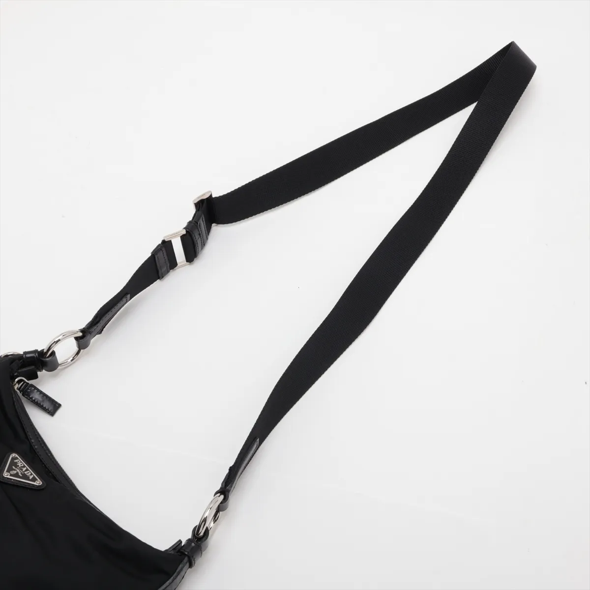 Tessuto Nylon x Leather Shoulder Bag, Black — view 5