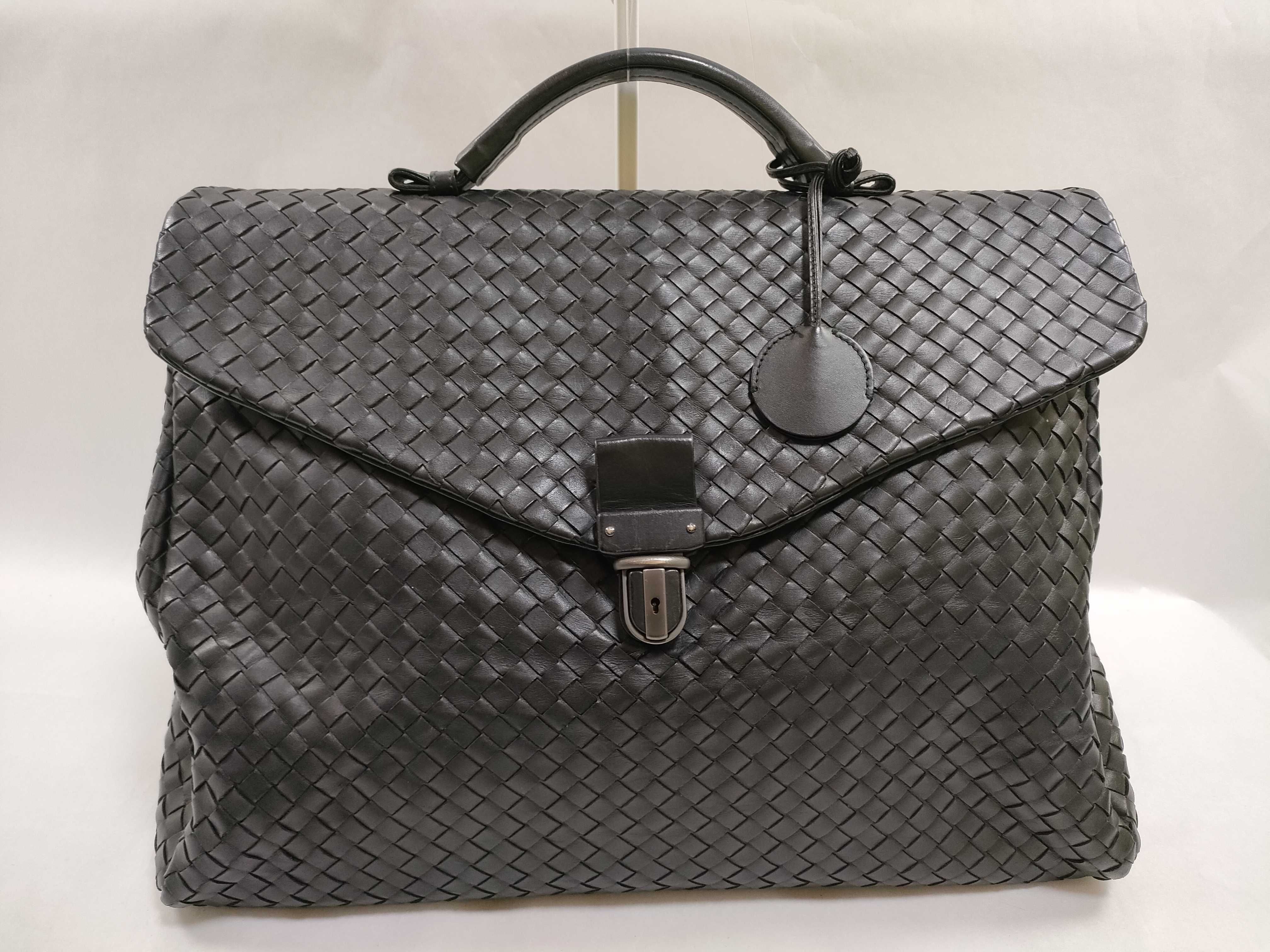 Intrecciato Black Business Bag