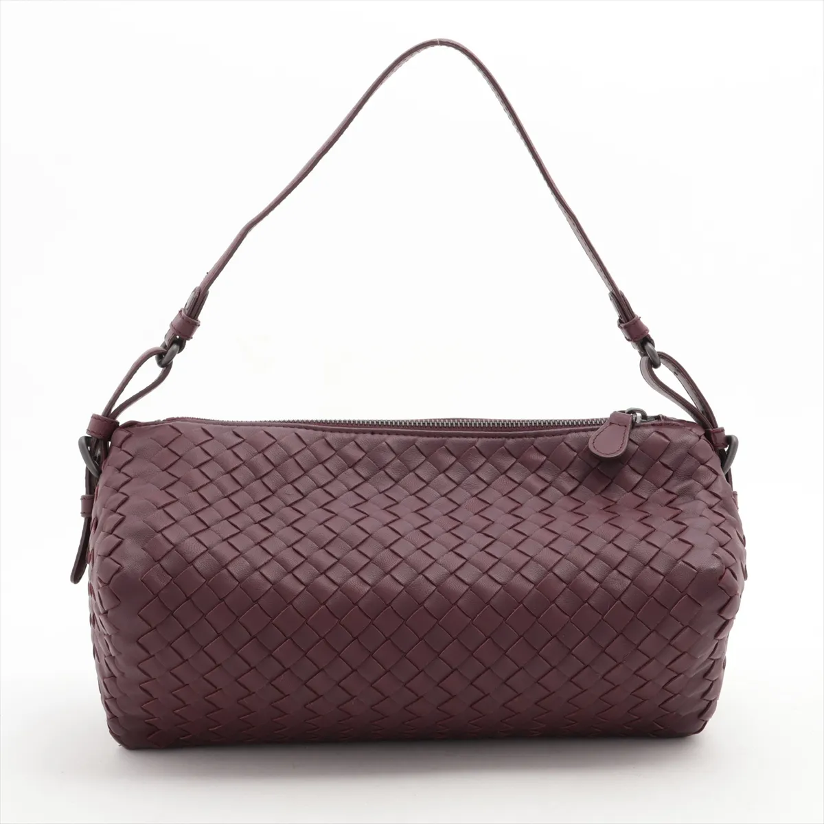 Intrecciato Leather Handbag Bordeaux — view 2