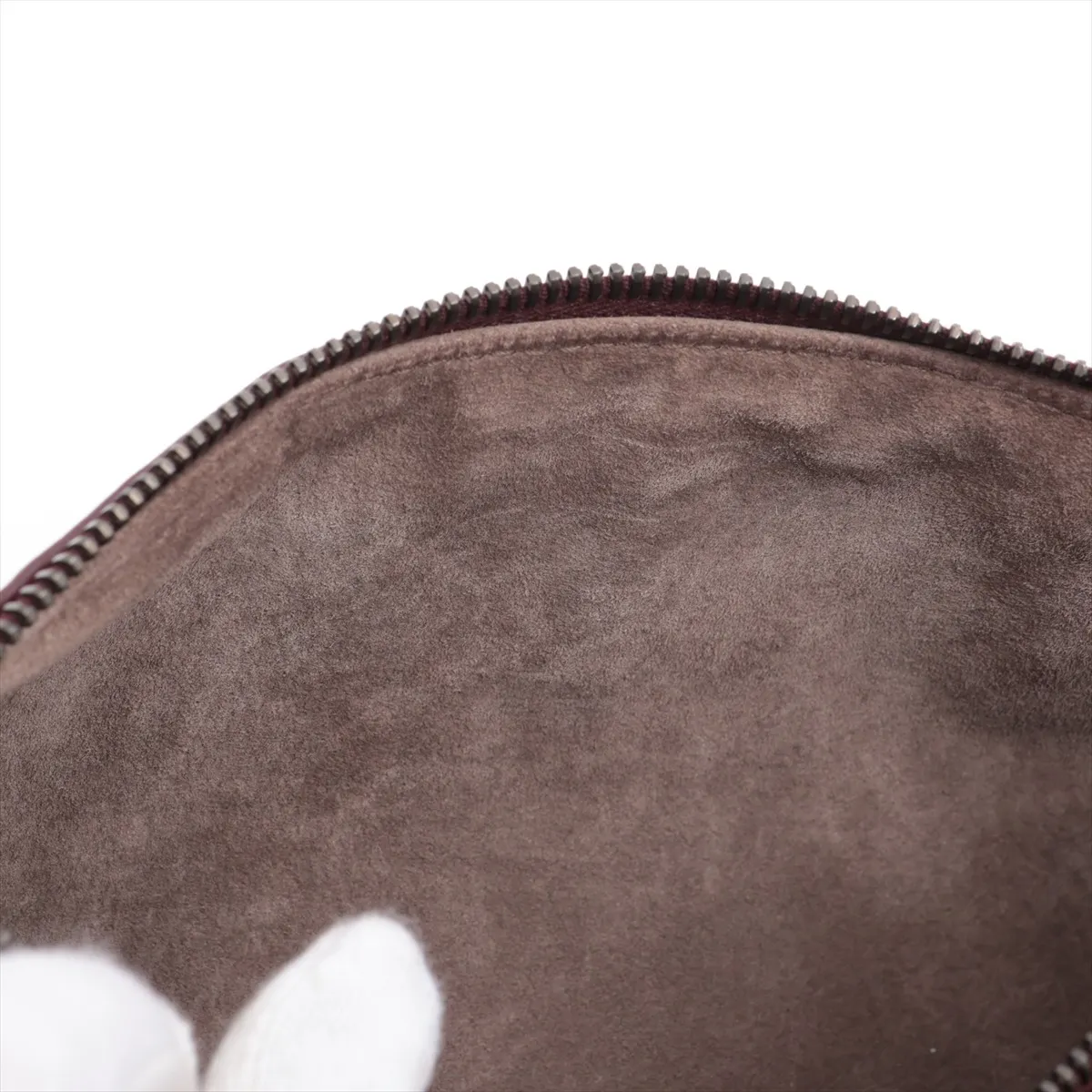 Intrecciato Leather Handbag Bordeaux — view 12