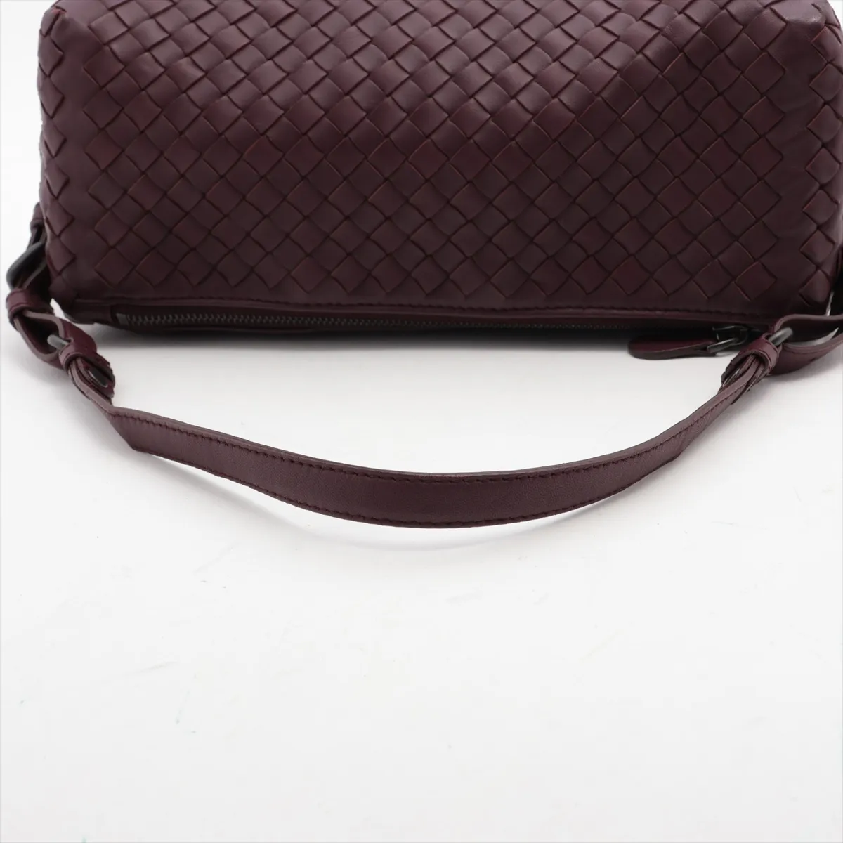 Intrecciato Leather Handbag Bordeaux — view 5
