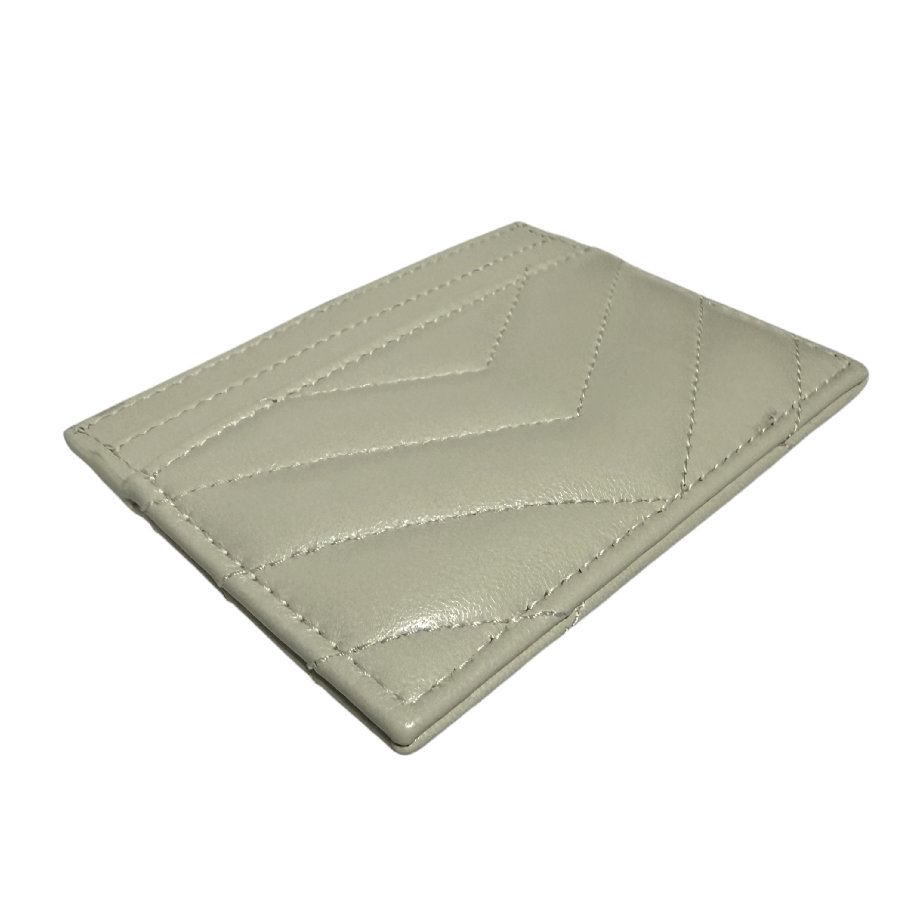 Cassandra White Lambskin Card Case (Card Case/Pass Case/Business Card Holder) — view 3