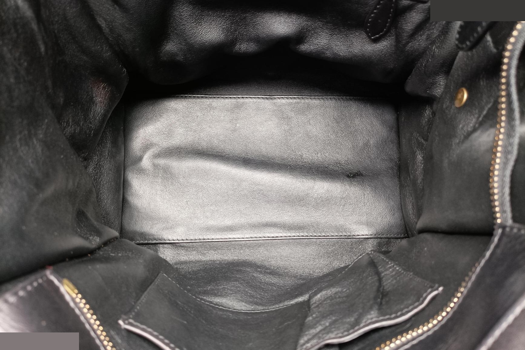 Luggage Mini Shopper - Leather x Calf Hair - Black x Blue x Red — view 6