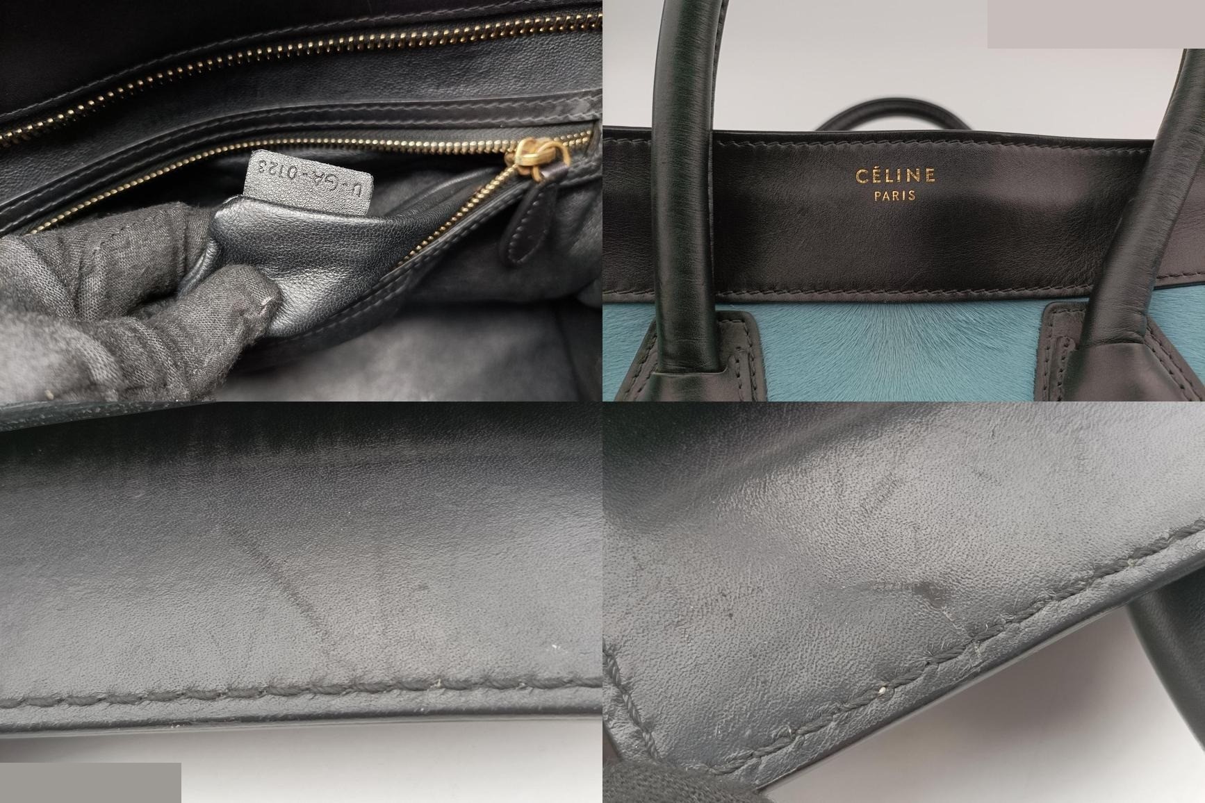 Luggage Mini Shopper - Leather x Calf Hair - Black x Blue x Red — view 8
