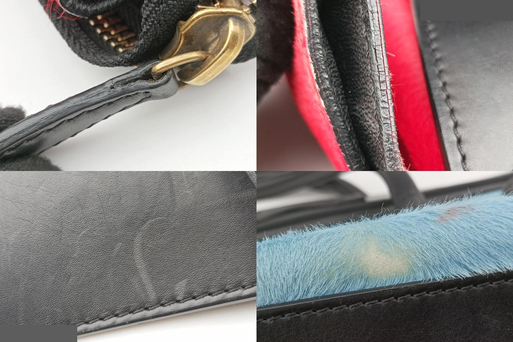 Luggage Mini Shopper - Leather x Calf Hair - Black x Blue x Red — view 9