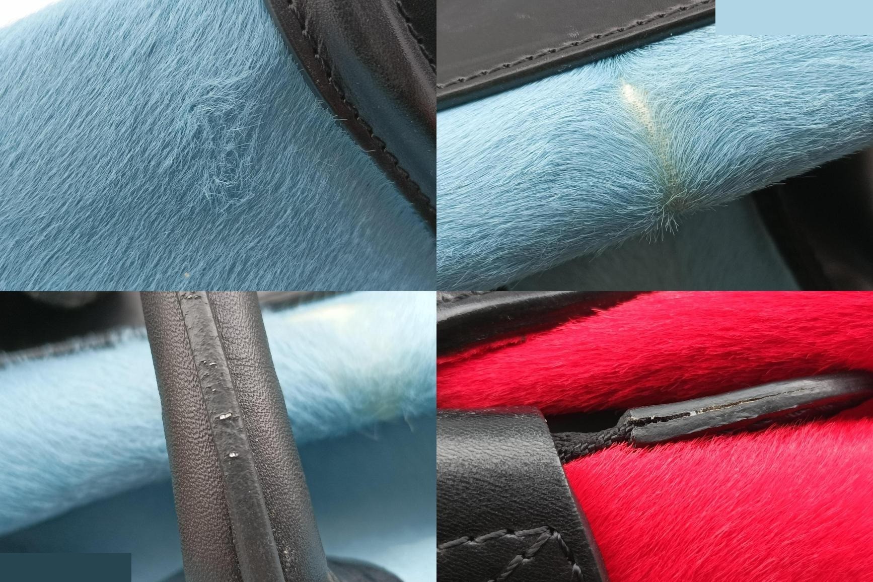 Luggage Mini Shopper - Leather x Calf Hair - Black x Blue x Red — view 10