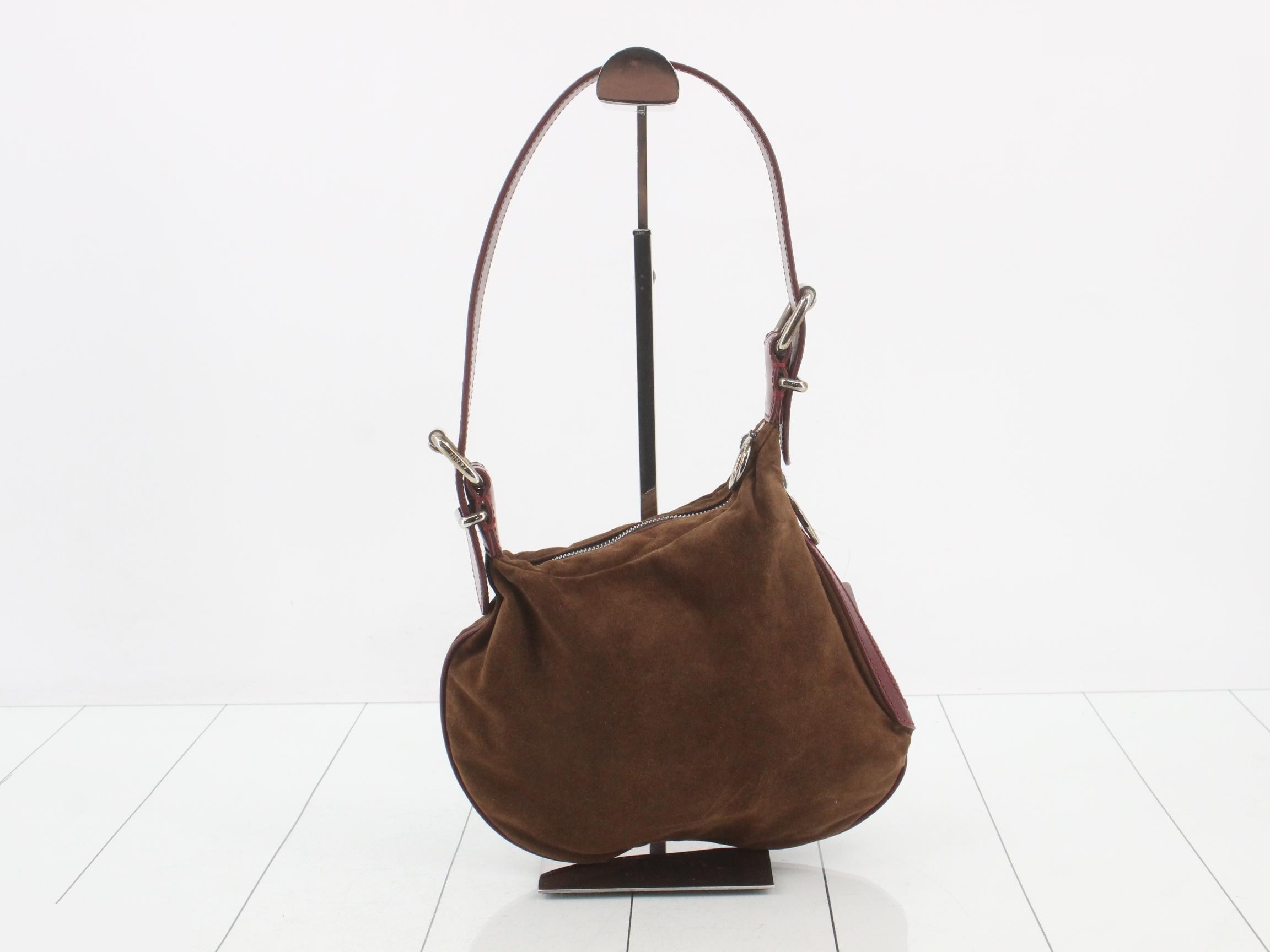 Suede one-shoulder bag with rhinestones — view 2