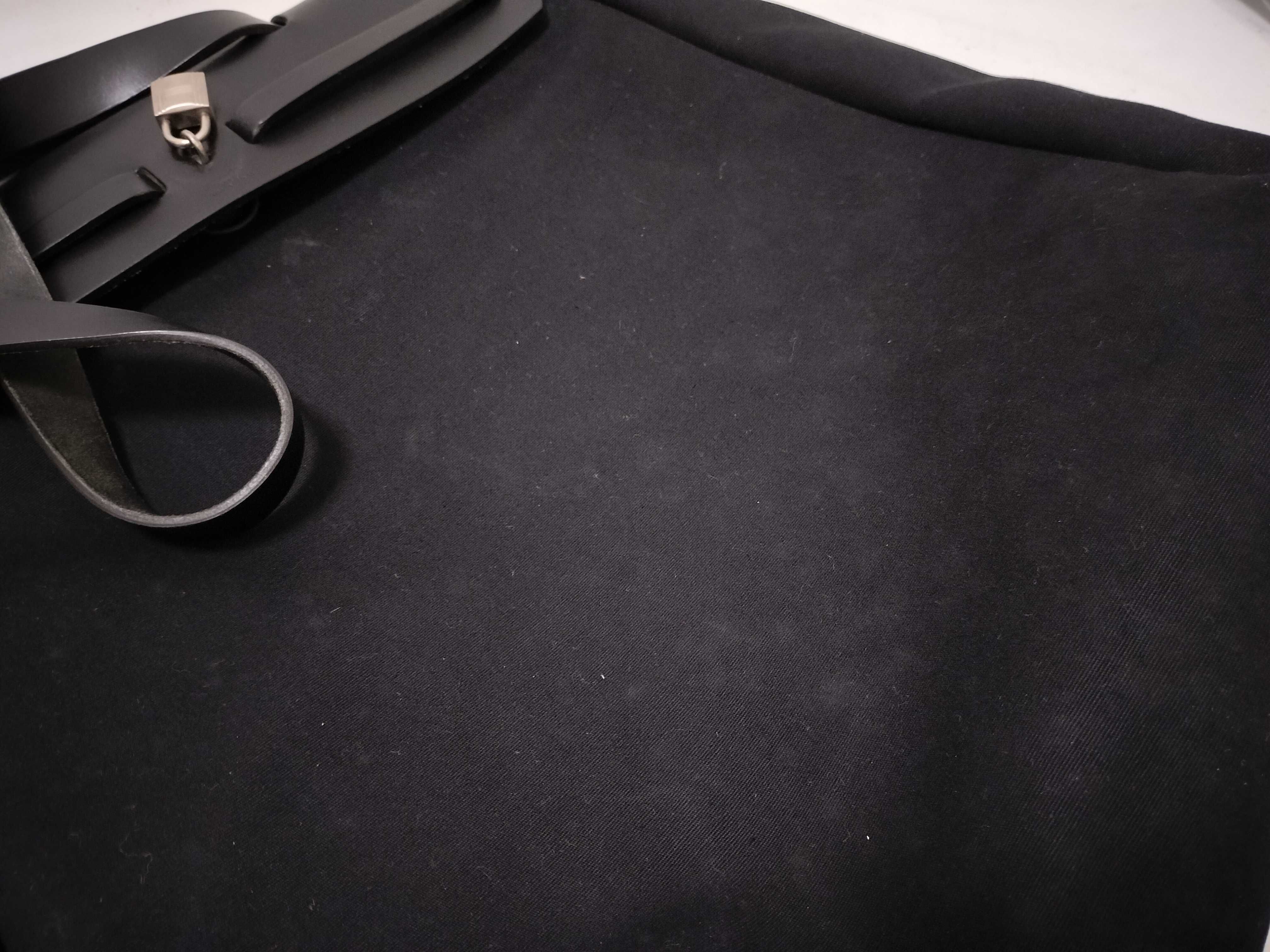 Herbag MM Toile Officier x Calf Leather Black Silver Hardware EC: 1999 Handbag — view 15