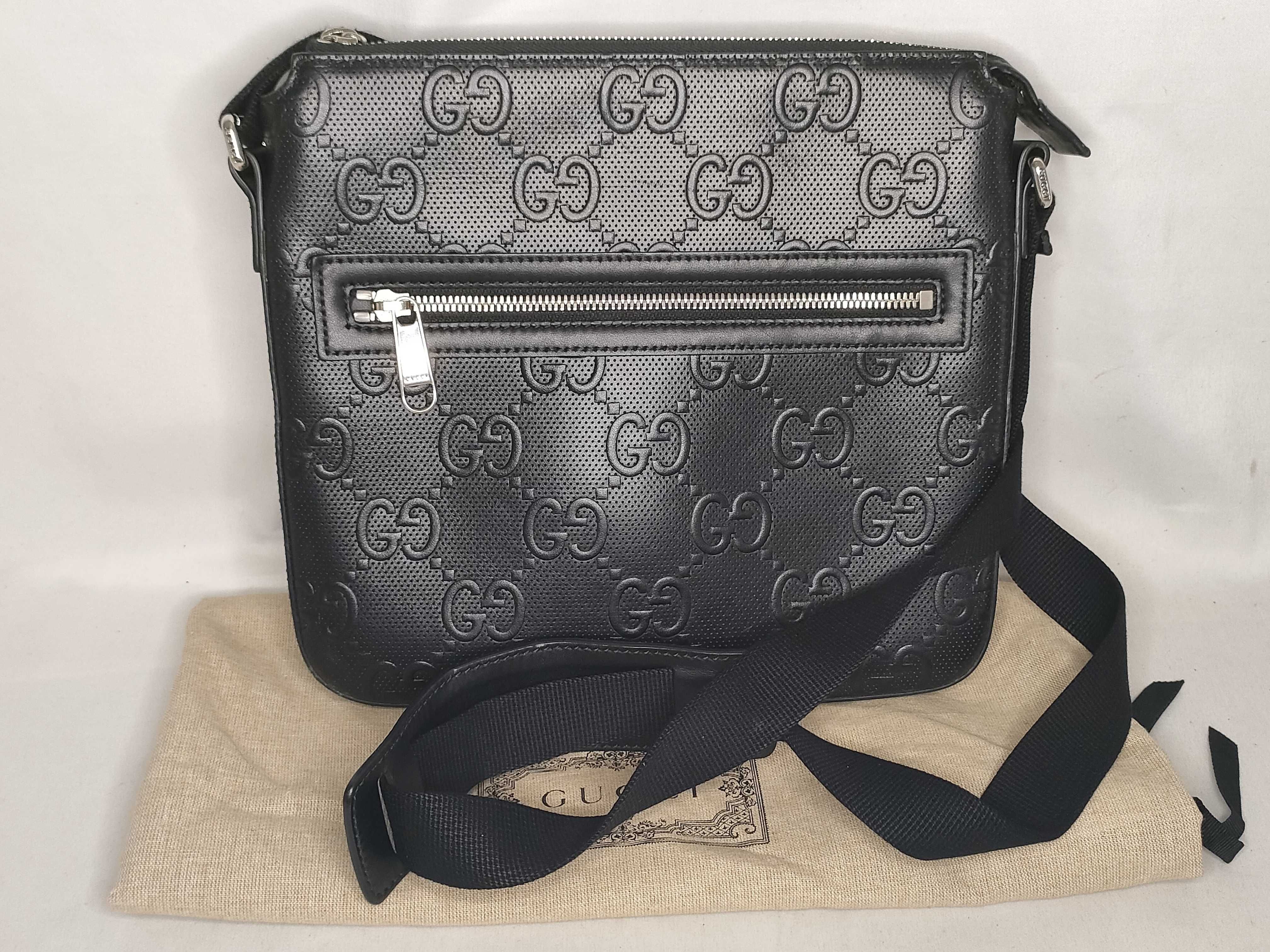 GG FR-GG embossed leather shoulder bag Black 406410 Shoulder bag