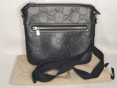 GG FR-GG embossed leather shoulder bag Black 406410 Shoulder bag