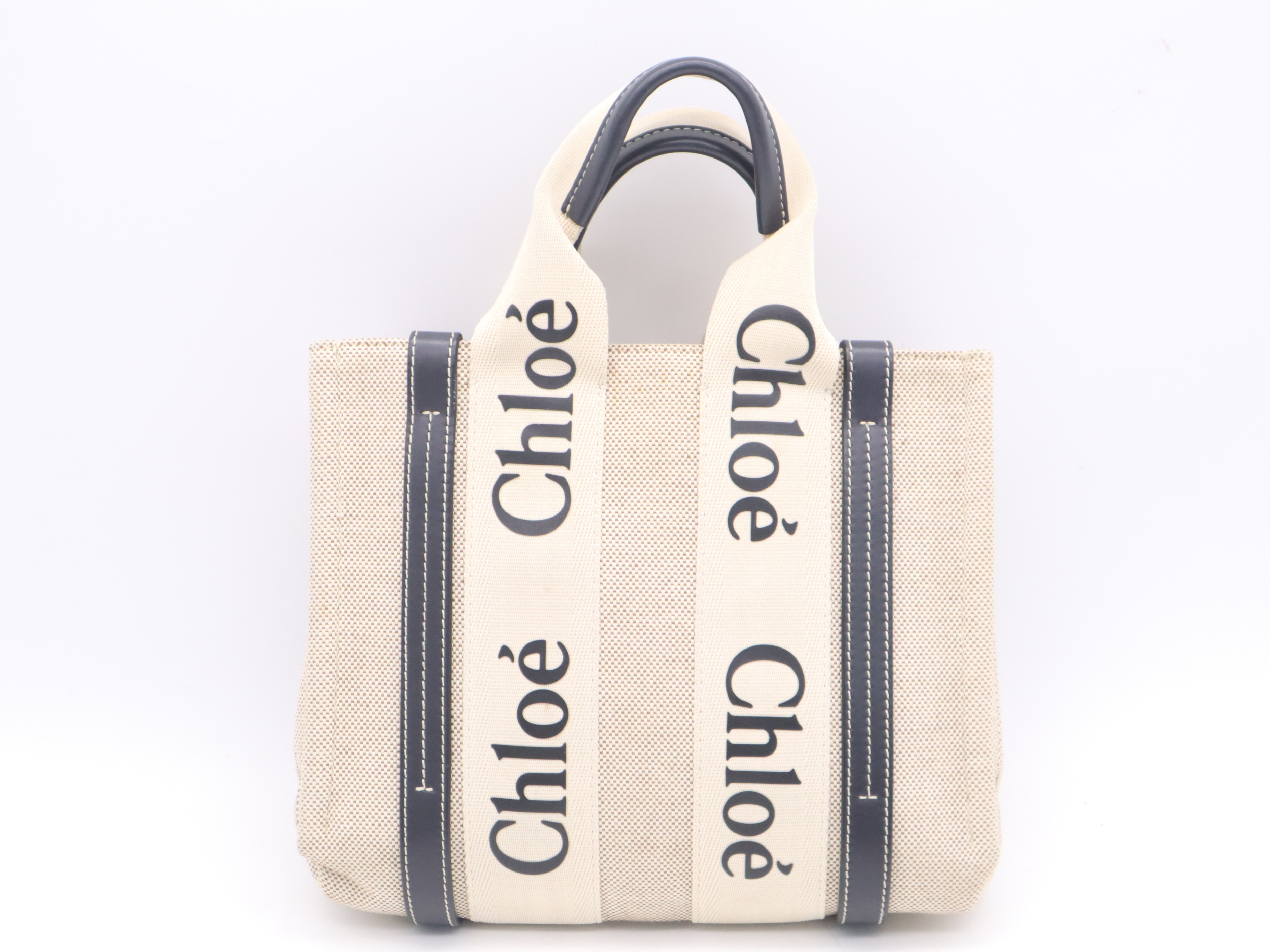 Canvas Woody Small Beige Tote Bag — view 2
